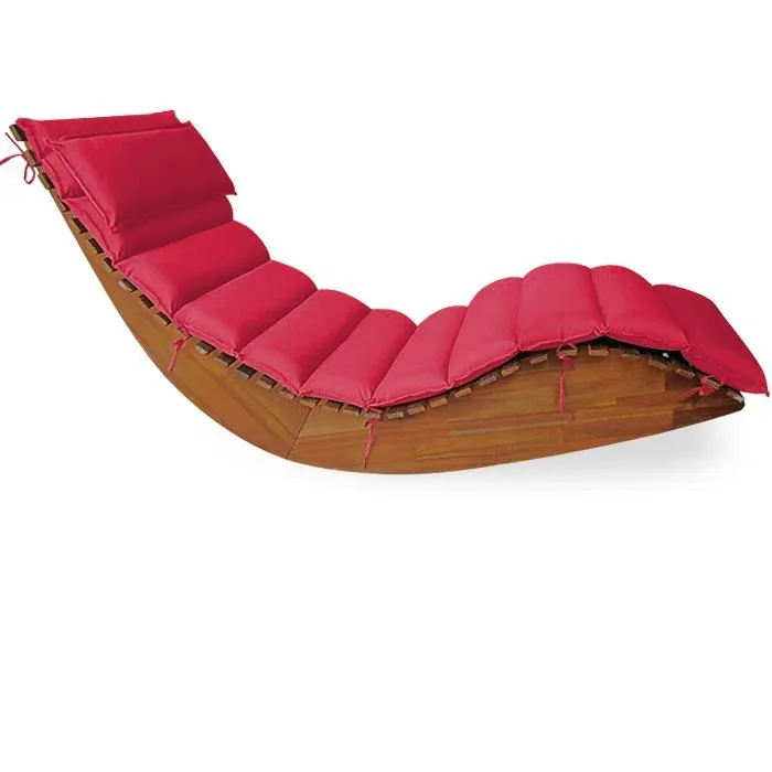 Gartenkissen - Für Liege - Mit abnehmbarem Kissen - Rot - 117x58x7cm - 0