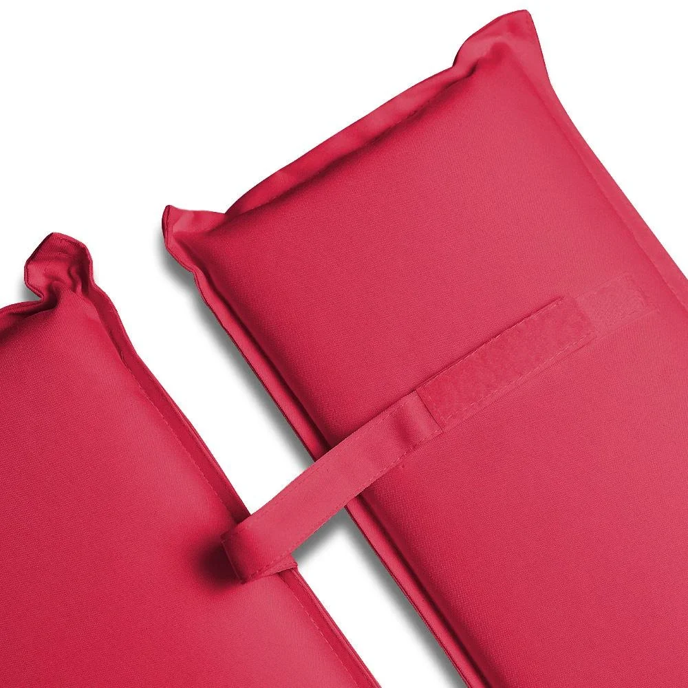 Gartenkissen - Für Liege - Mit abnehmbarem Kissen - Rot - 117x58x7cm - 3