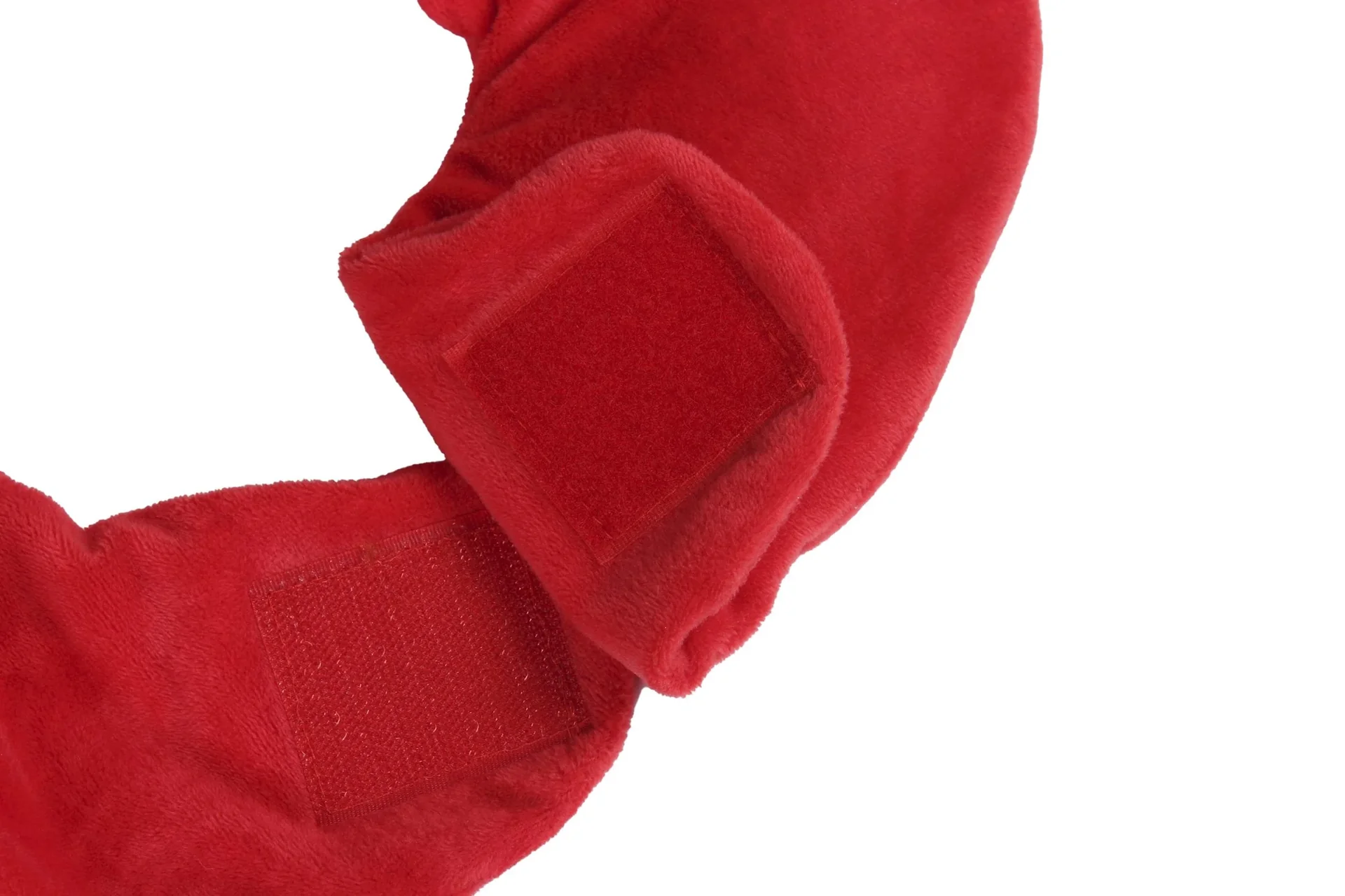 Nacken-Wärmeflasche mit breitem Trichter, Klettverschluss und Nackenfleece, Rot, 1,7 Liter - 3