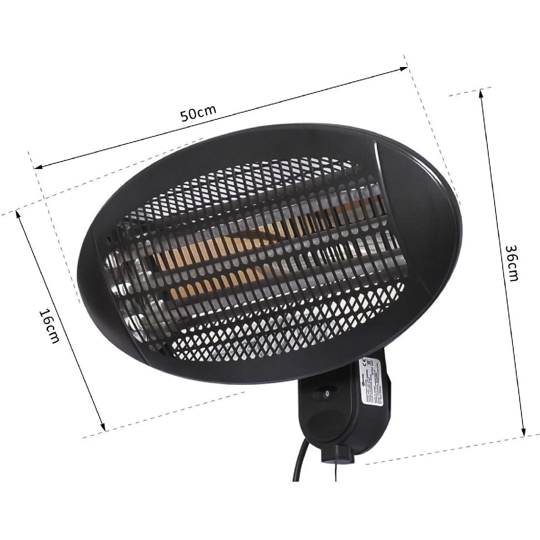 Heizstrahler Terrassenheizer Quartz elektrisch 650W/1300W/2000W - 7
