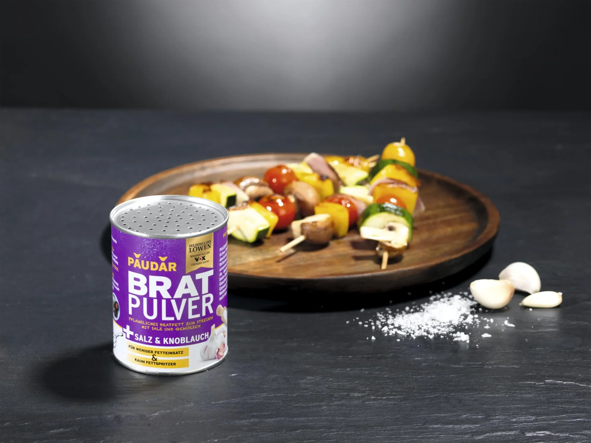 Pflanzliches Bratfett-Pulver, „PAUDAR“, mit Knoblauch und Salz, 175 g - 8