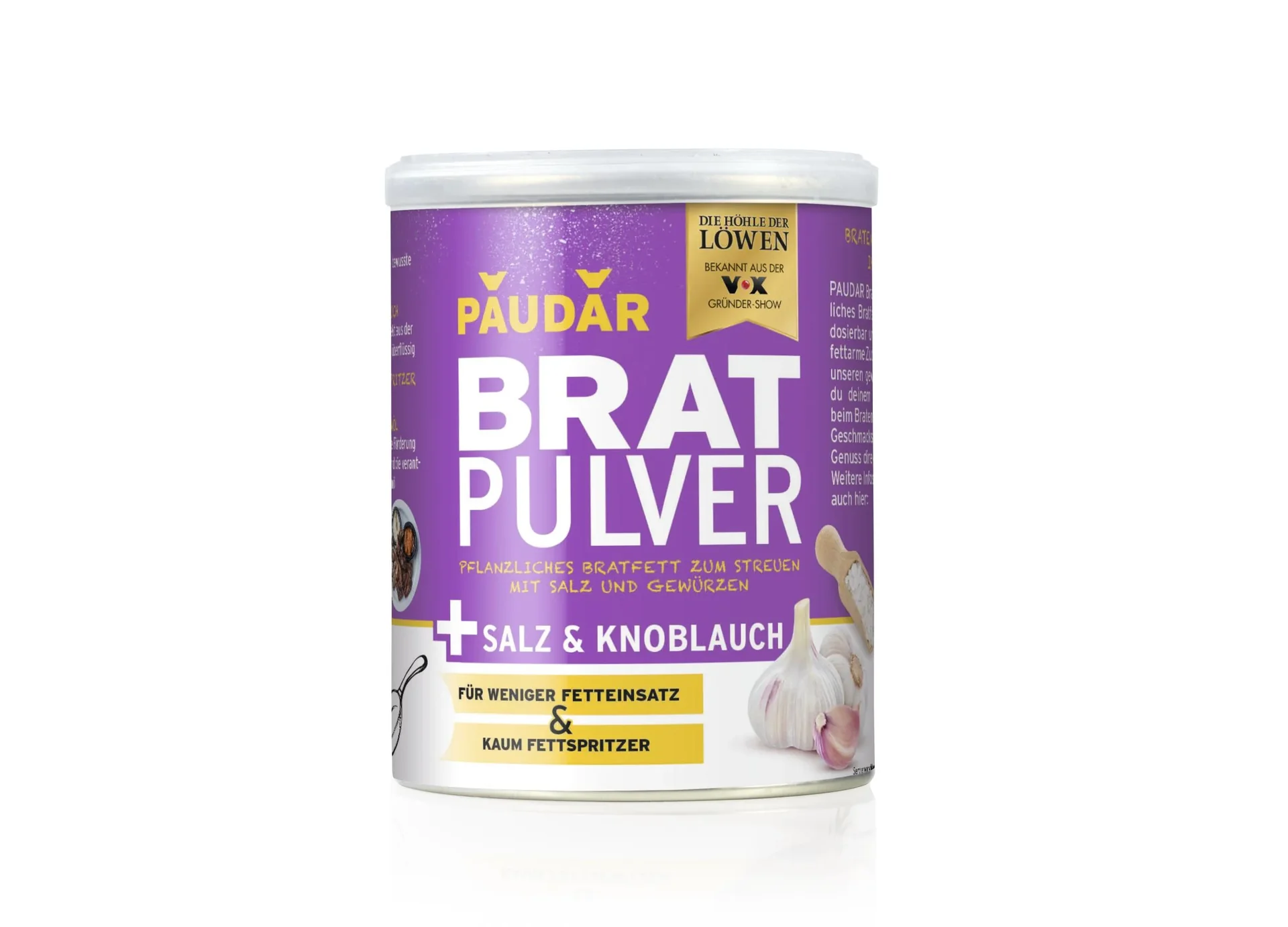 Pflanzliches Bratfett-Pulver, „PAUDAR“, mit Knoblauch und Salz, 175 g - 9