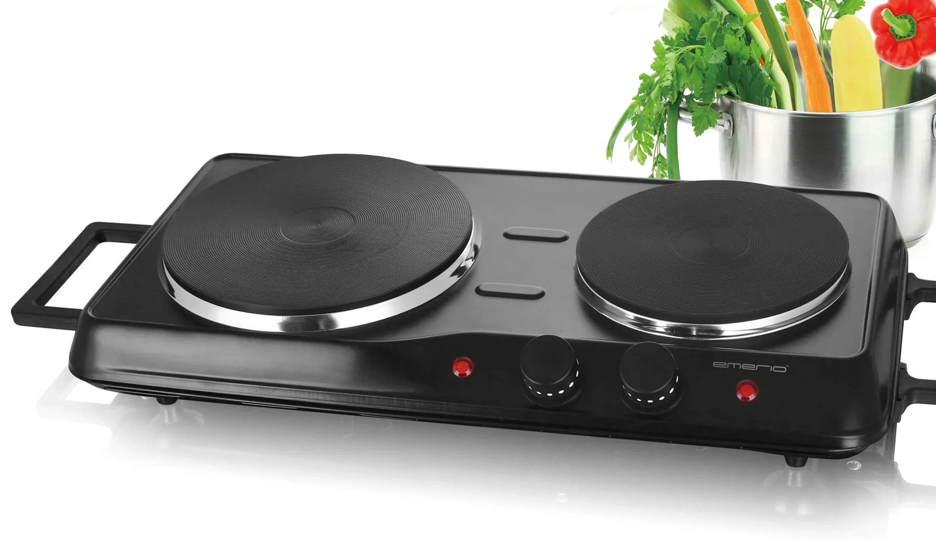 Doppelkochplatte "HP-114482.7", Schwarz, Ø 18,5 und 15,5 cm, 2500 Watt - 3