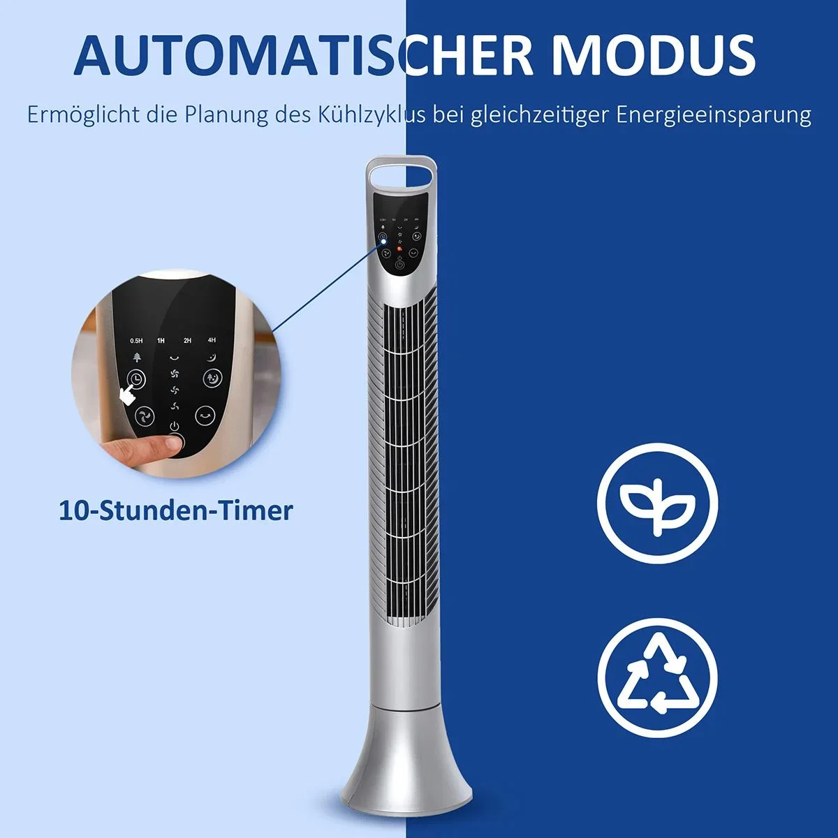 Turmventilator mit 3 Belüftungsstufen weiß - 2