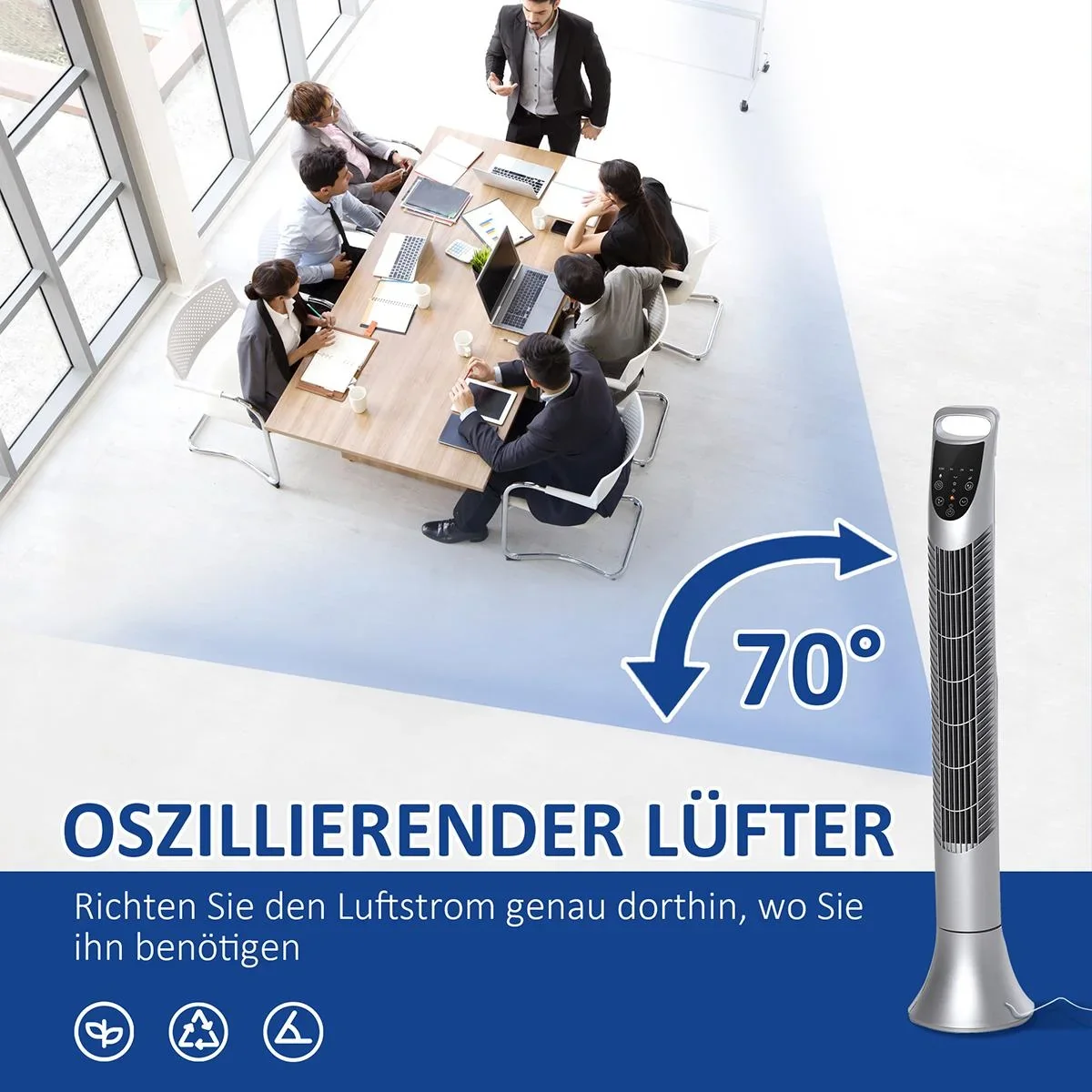 Turmventilator mit 3 Belüftungsstufen weiß - 5