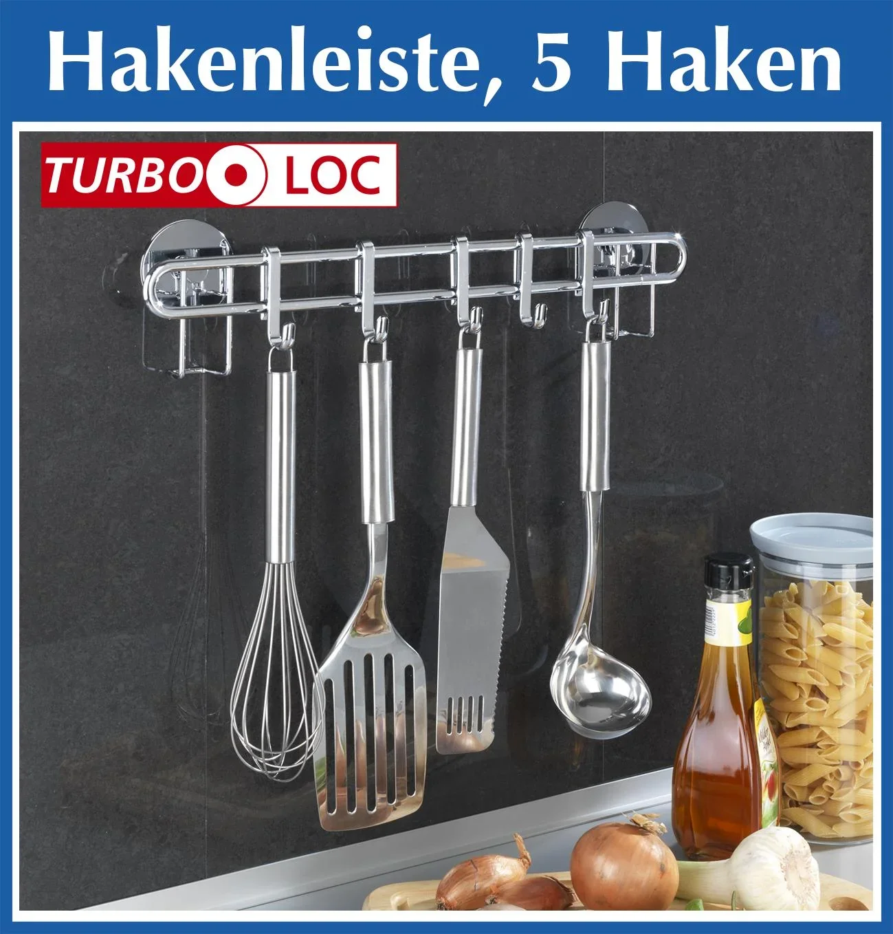 „Turbo-Loc“ Hakenleiste mit 5 Haken, Küchenserie „Style“ - 0