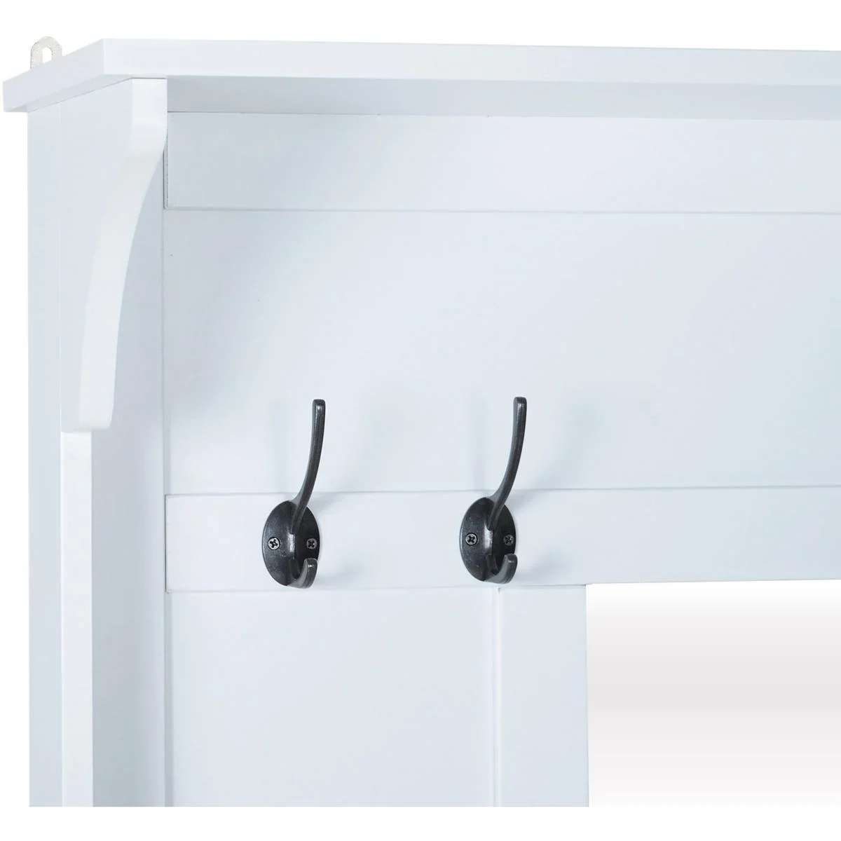 3-in-1 Flurgaderobe mit 4 Haken weiß - 1