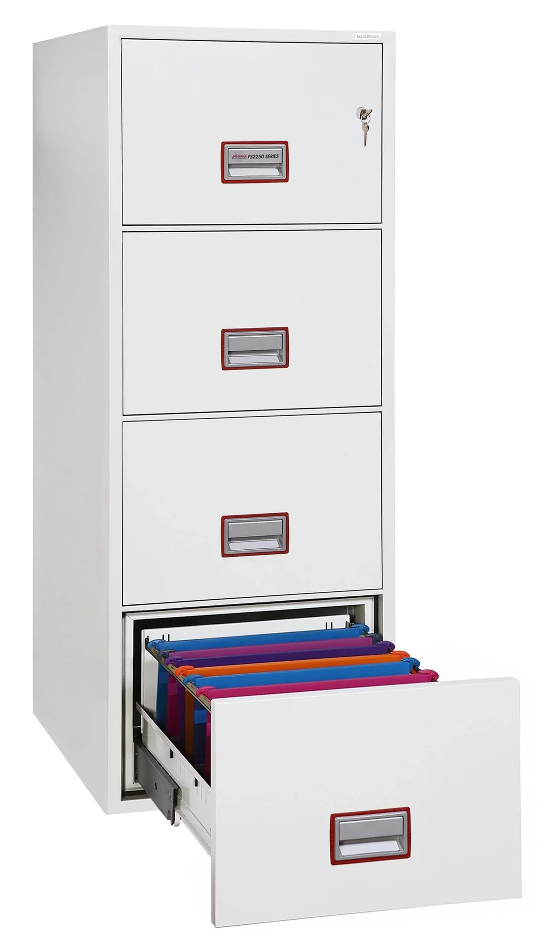 Aktenschrank World Class Vertical Fire File mit 4 Schubladen und Schlüsselschloss - 2