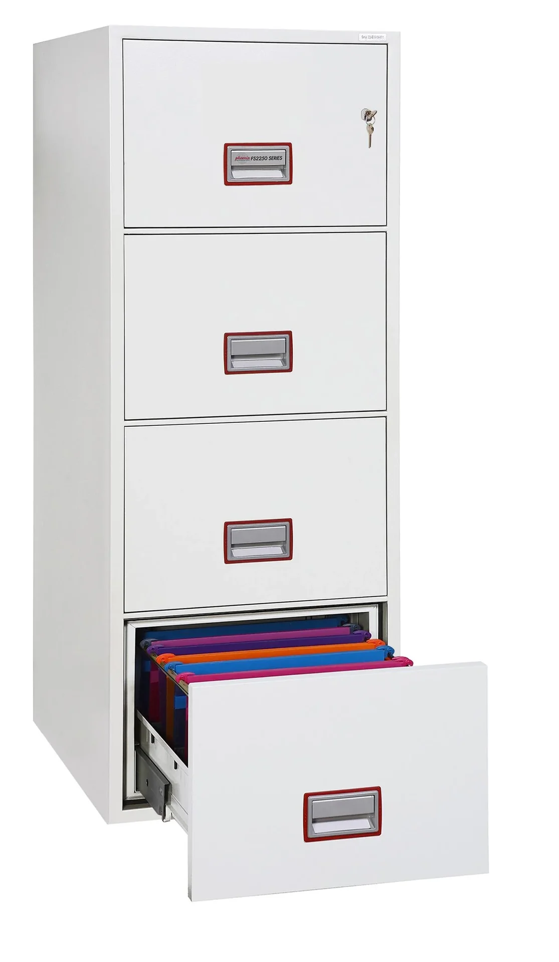 Aktenschrank World Class Vertical Fire File mit 4 Schubladen und Schlüsselschloss - 5
