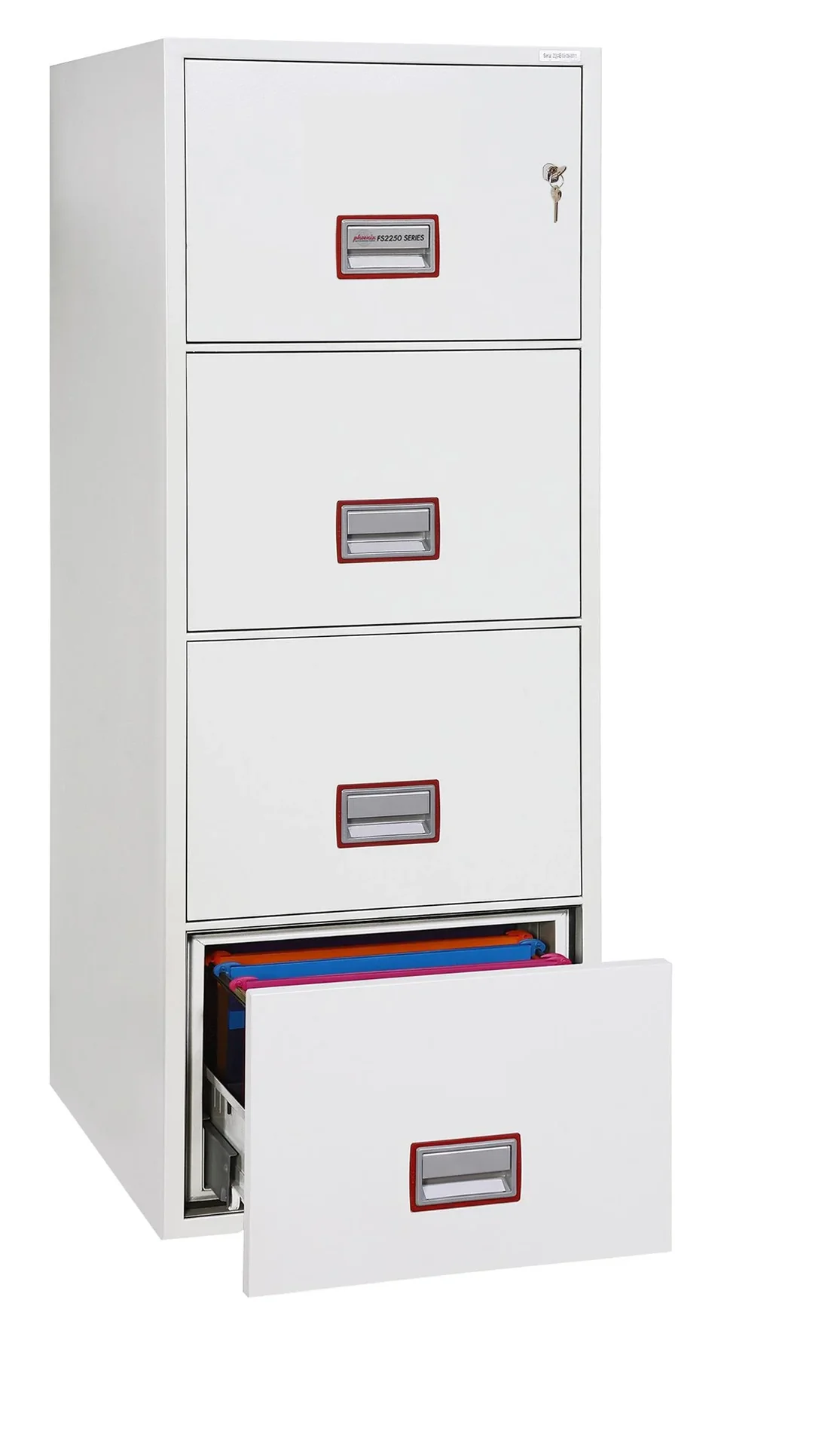 Aktenschrank World Class Vertical Fire File mit 4 Schubladen und Schlüsselschloss - 10