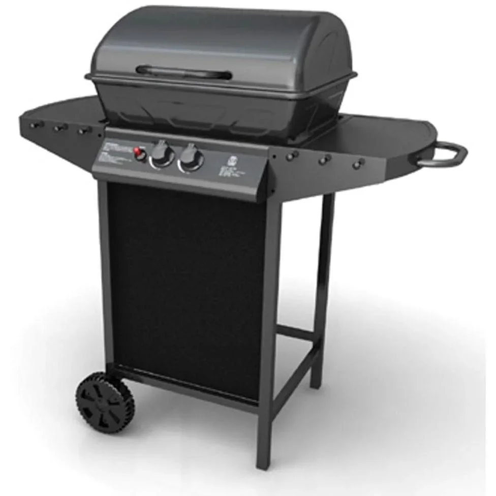 Gasgrill mit 2 Kochstellen schwarz - 1