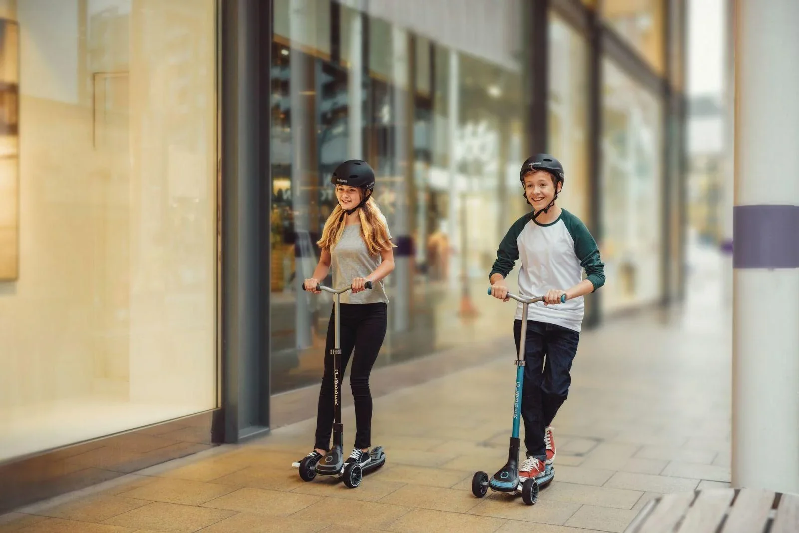 ULTIMUM LIGHTS Tretroller, 125/90 mm extra breit, ABEC 7, 3-rädrig, höhenverstellbar, LED-Leuchtmodul, grau - 4