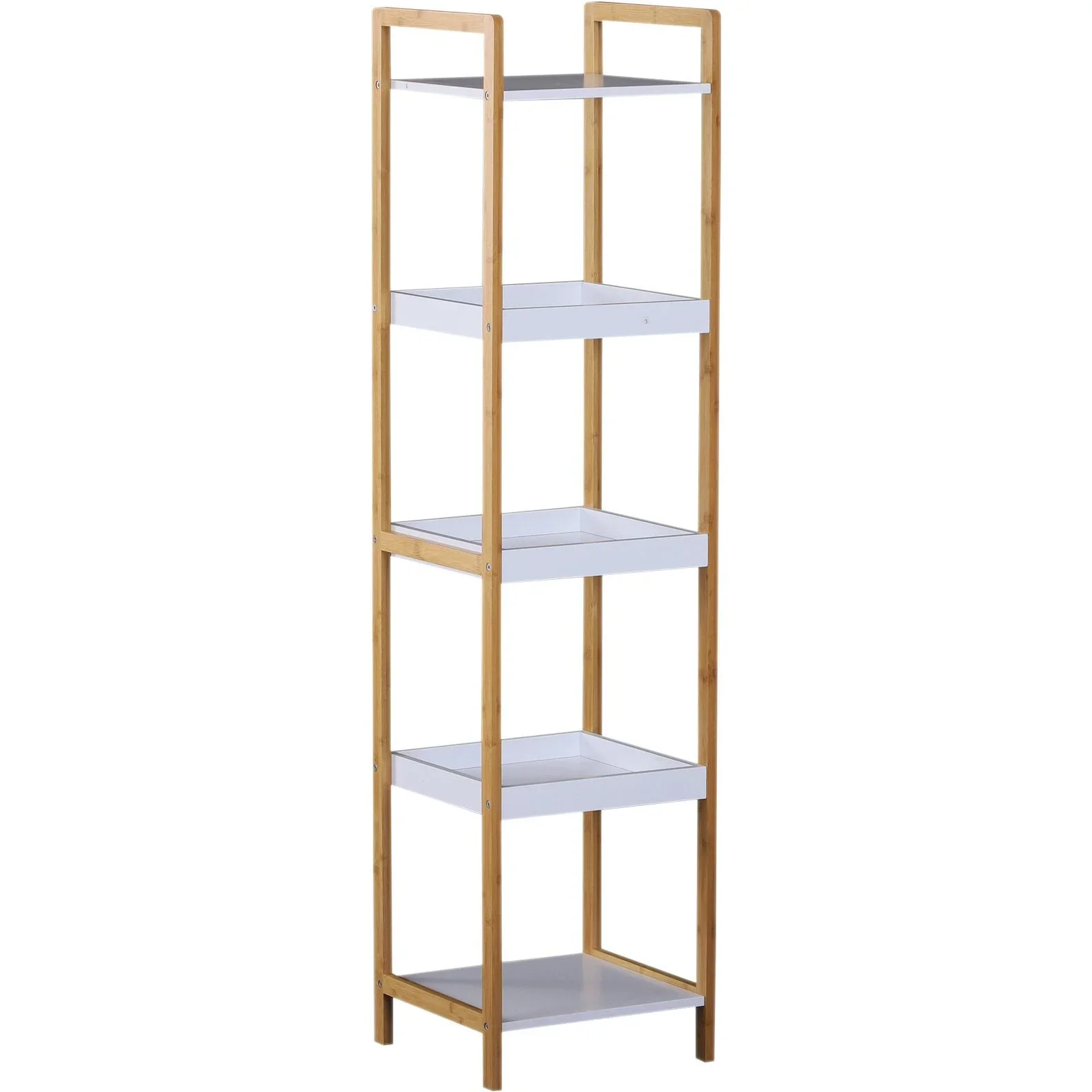 Badregal Standregal Lagerregal Küchenregal 5 Ablagen Bambus + MDF 32 x 30 x 130 cm - 3