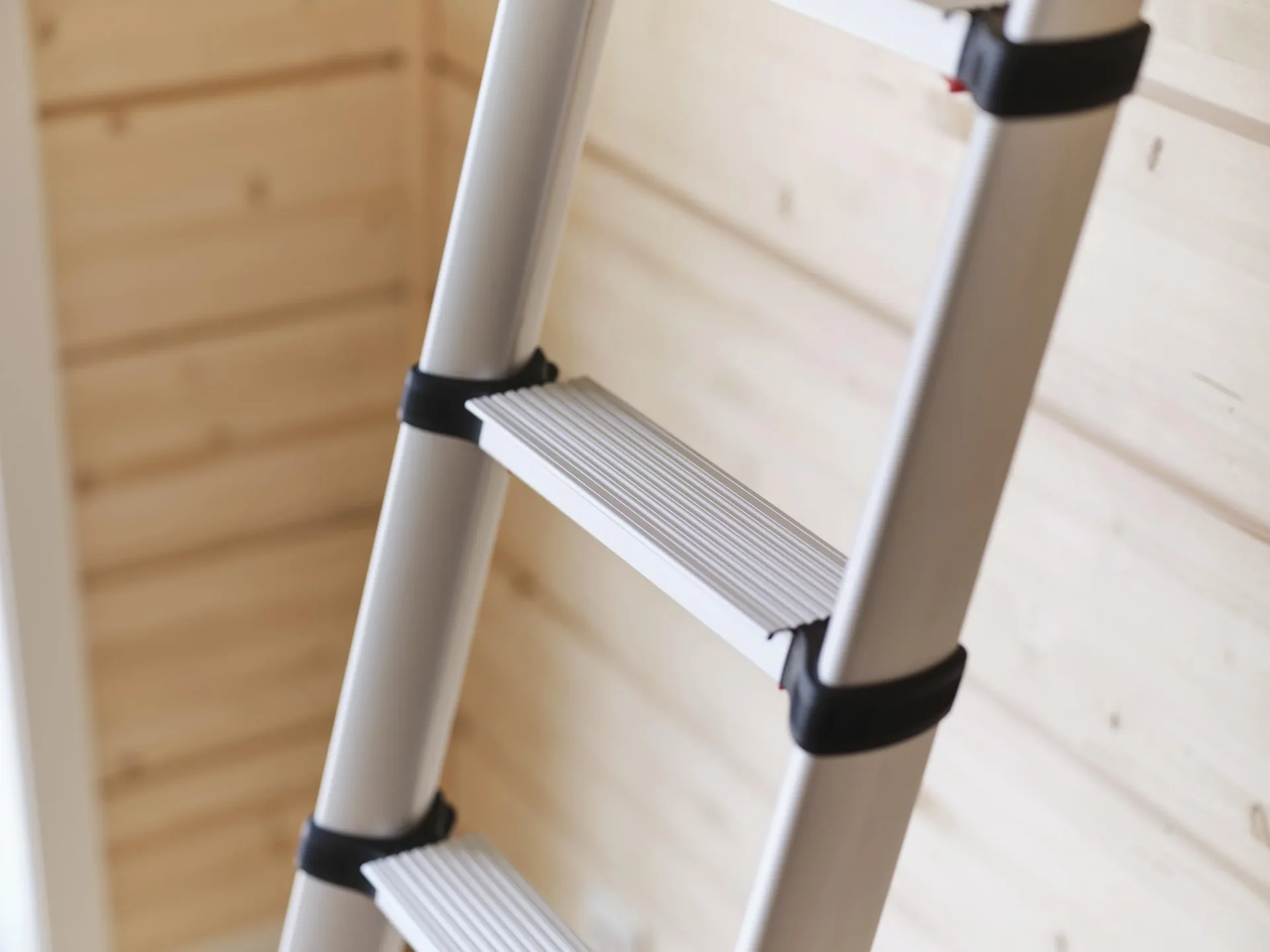 Teleskop-Anlegeleiter, PrimeLine, 4,1 Meter, mit Stabilisator - 0