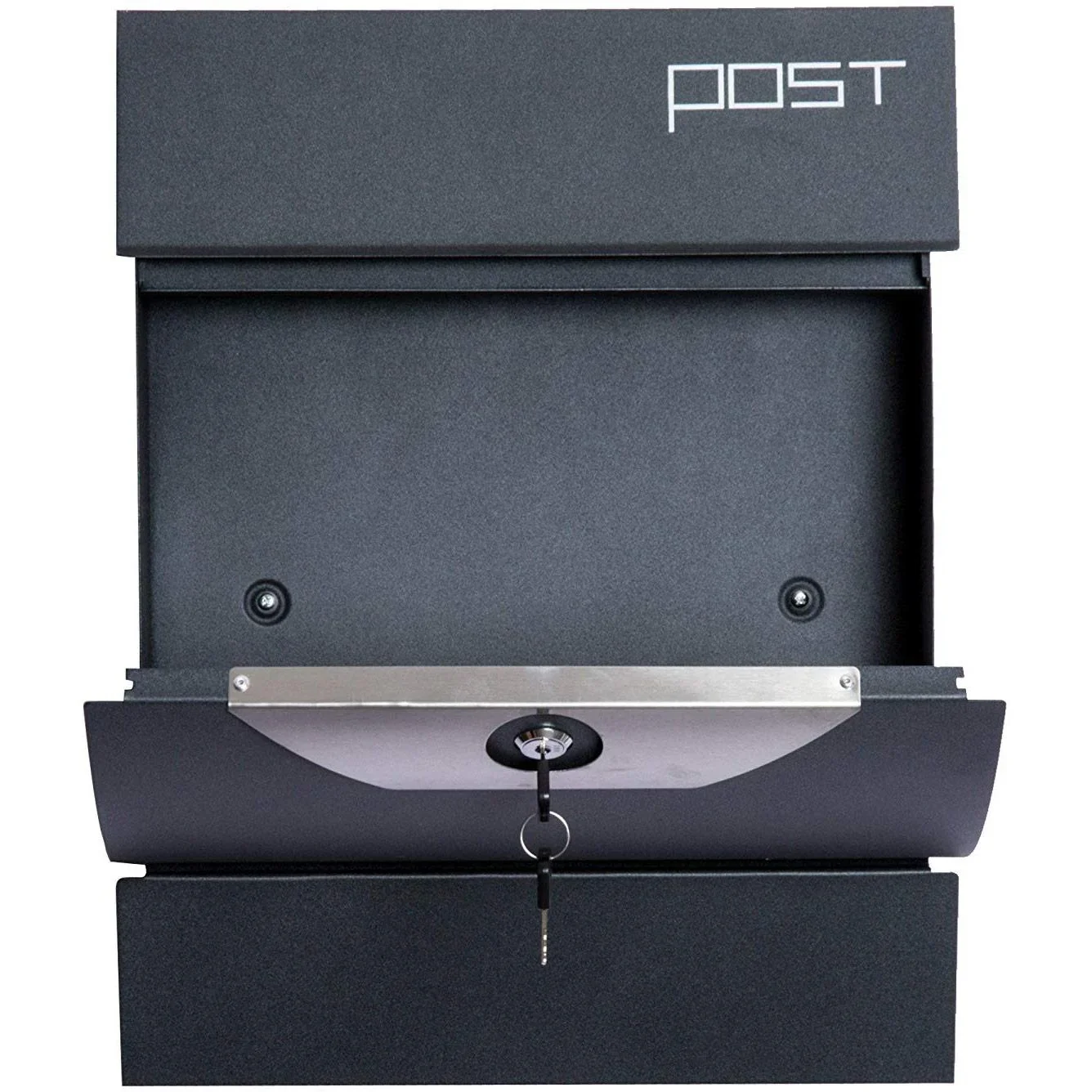 Briefkasten Wandbriefkasten mit Zeitungsfach abschließbar 2 Schlüssel Stahl - 1