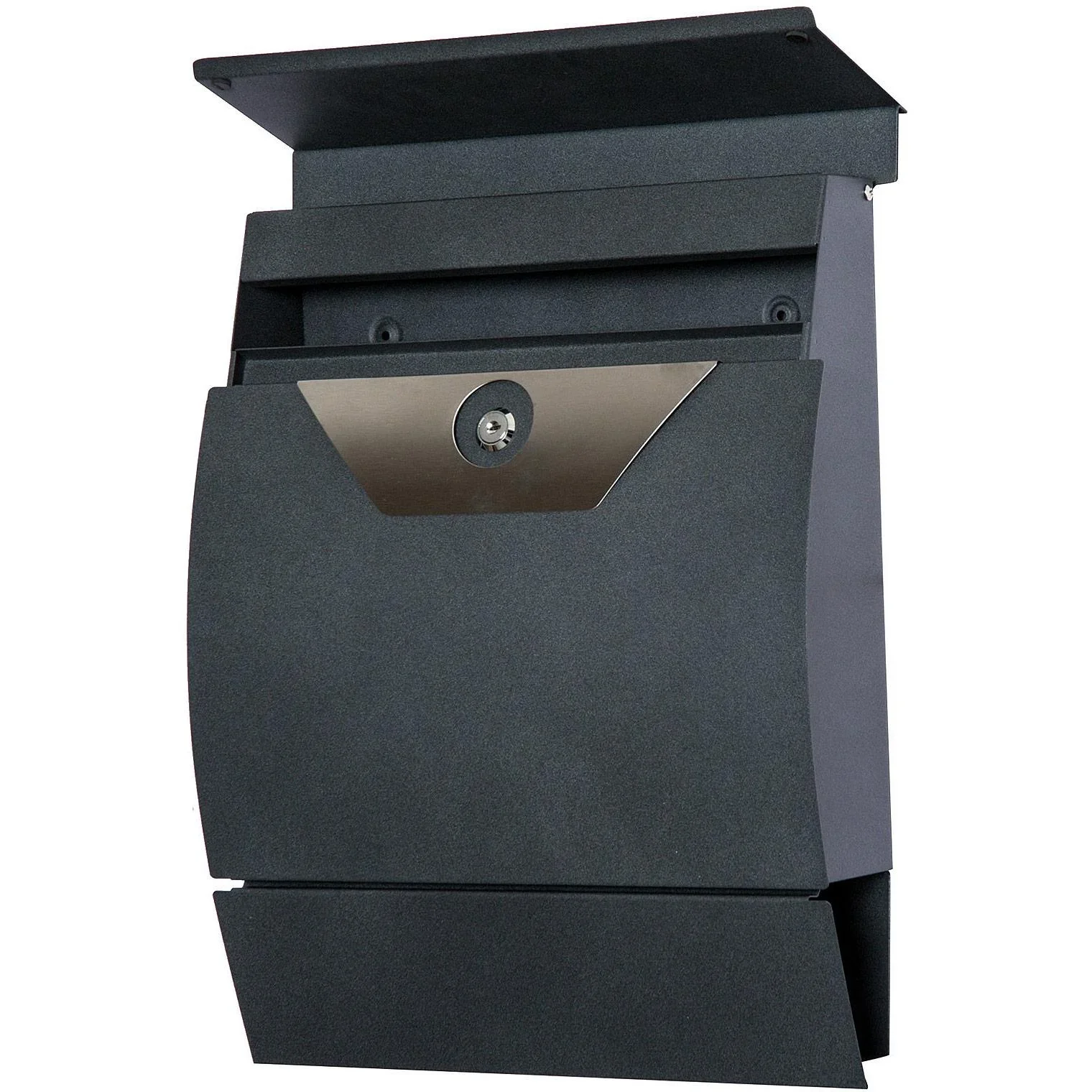 Briefkasten Wandbriefkasten mit Zeitungsfach abschließbar 2 Schlüssel Stahl - 5