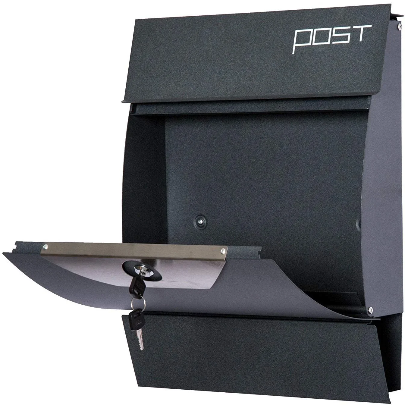 Briefkasten Wandbriefkasten mit Zeitungsfach abschließbar 2 Schlüssel Stahl - 6