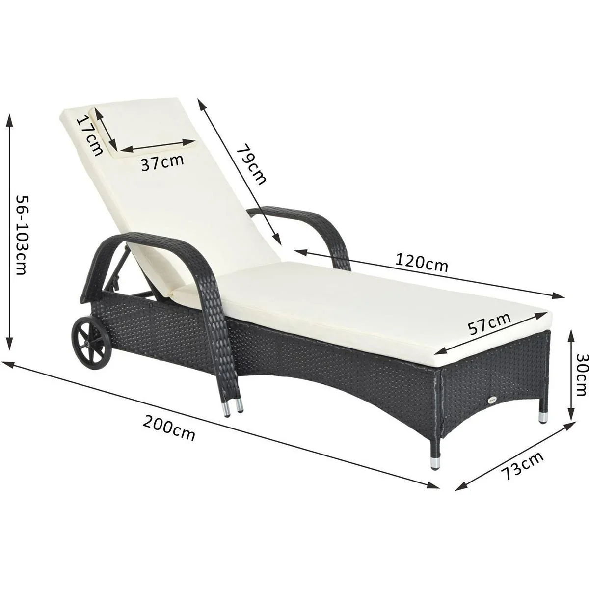 Mobile Rattanliege für den Garten - 6