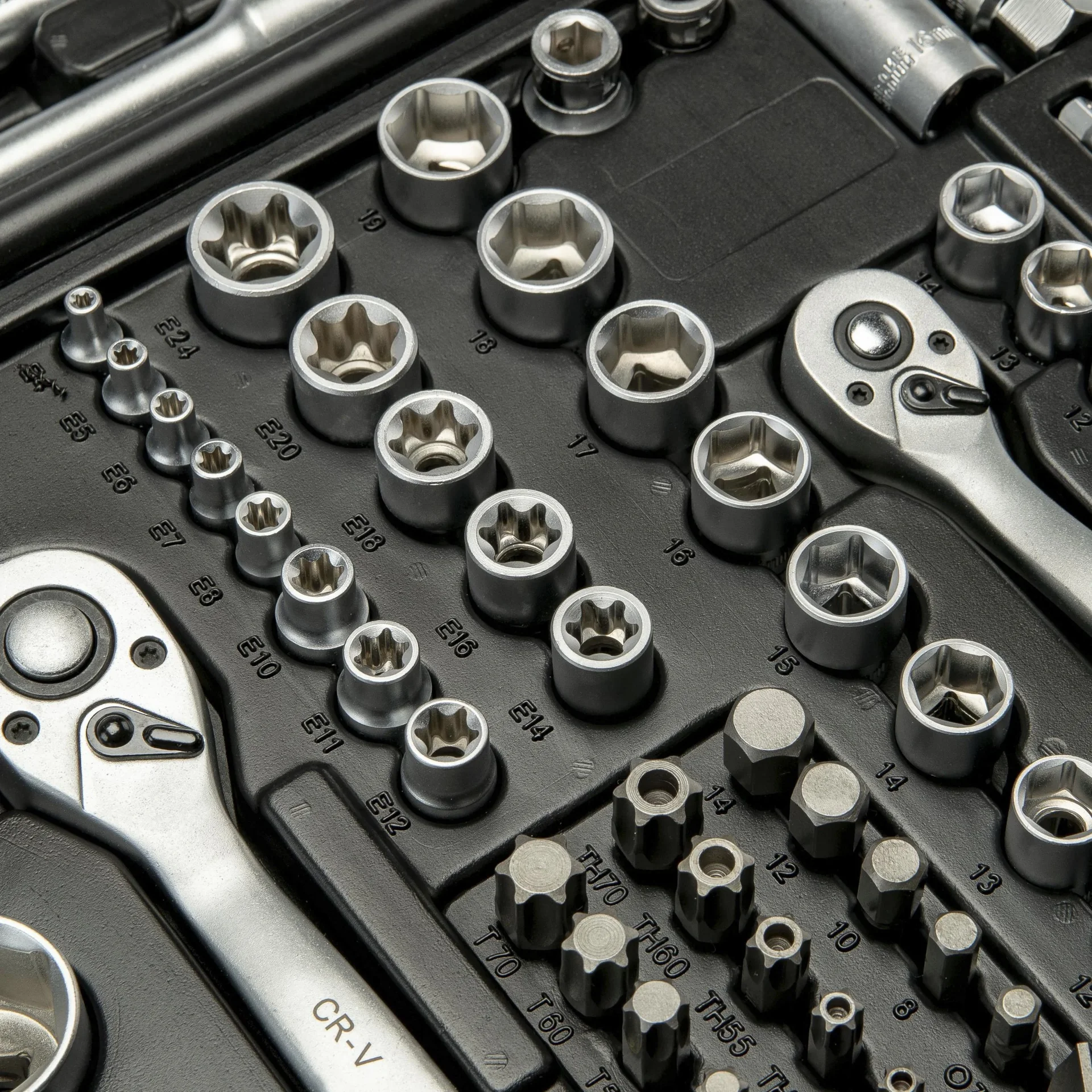 Steckschlüssel-Garnitur 1/4"+ 3/8" + 1/2", 171-teilig - 1