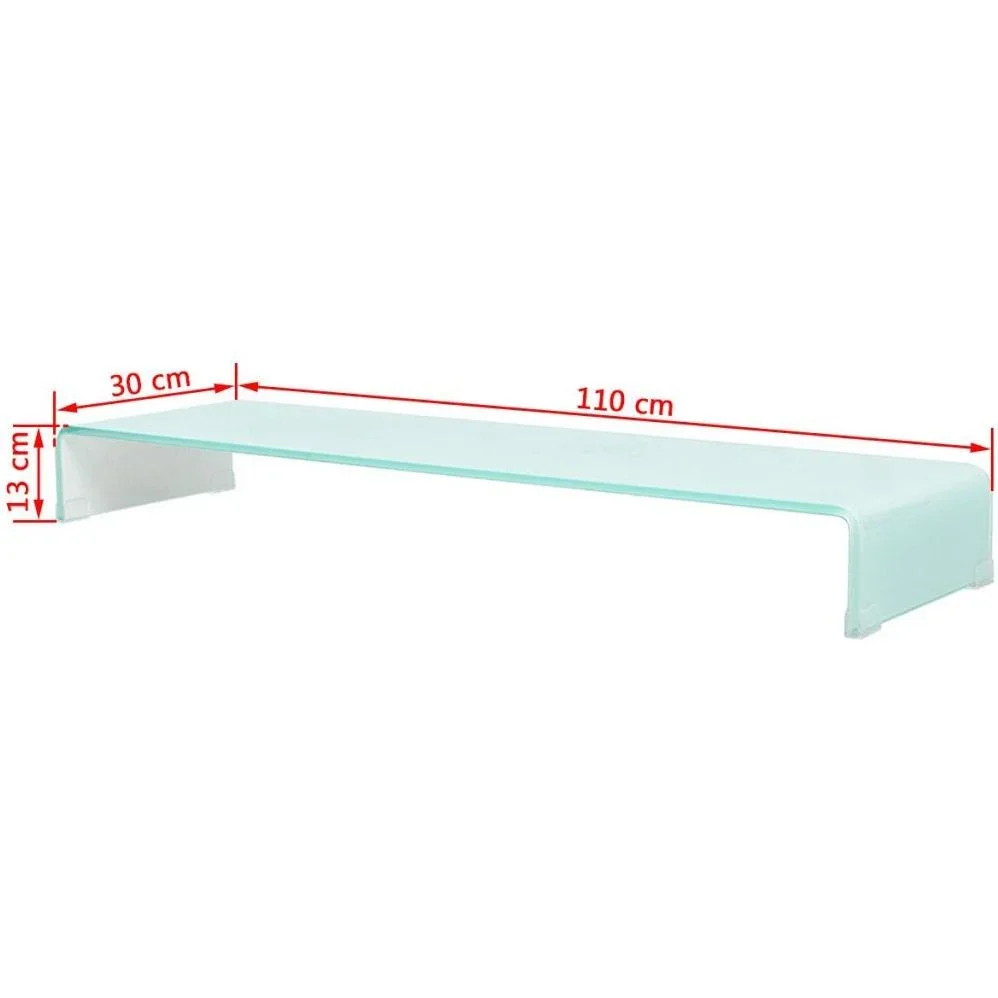TV-Schrank/Monitorständer weiß 110x30x13 cm Glas - 3