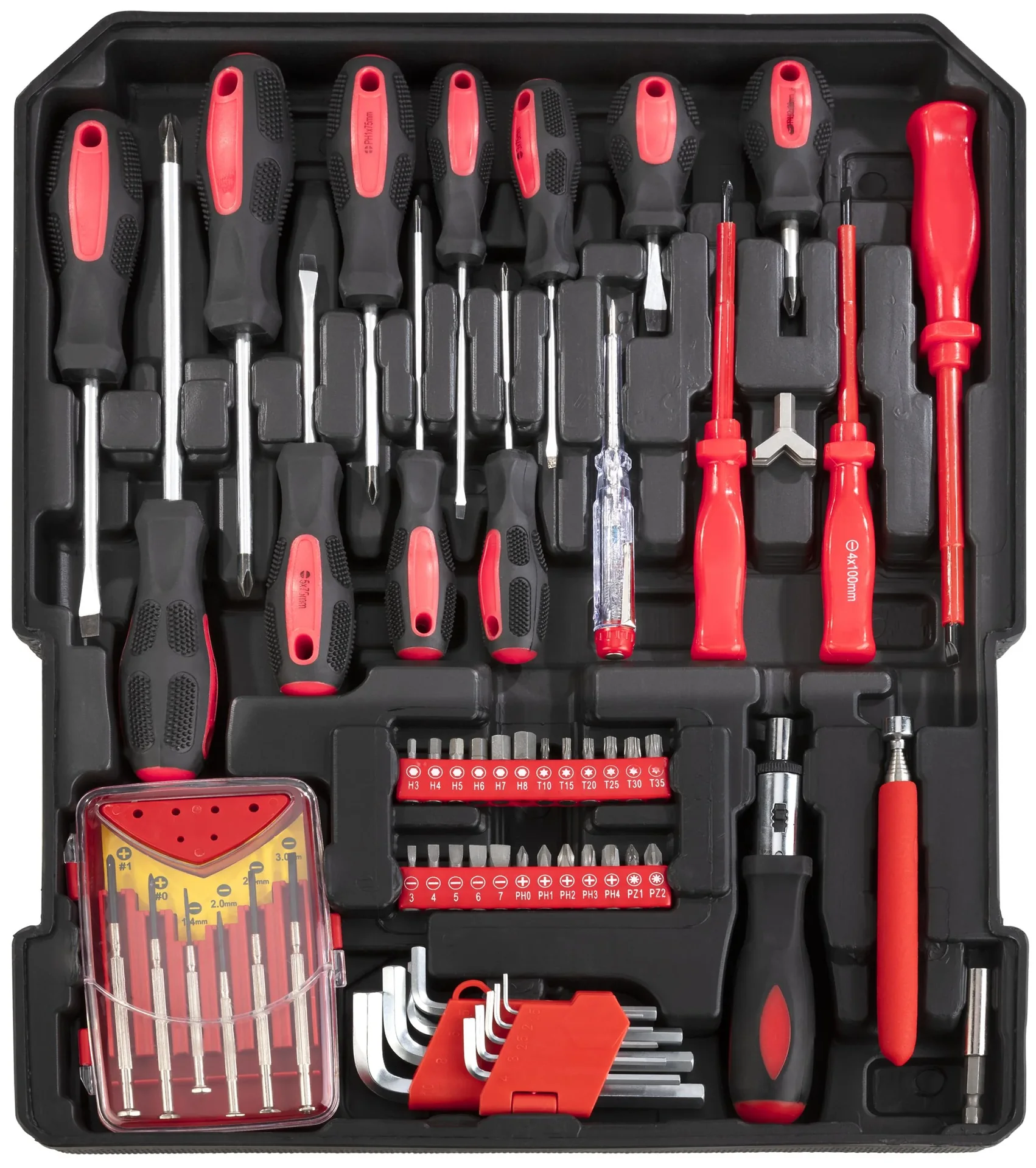 Werkzeugkoffer auf Rollen, bestückt, 186-teilig - 1