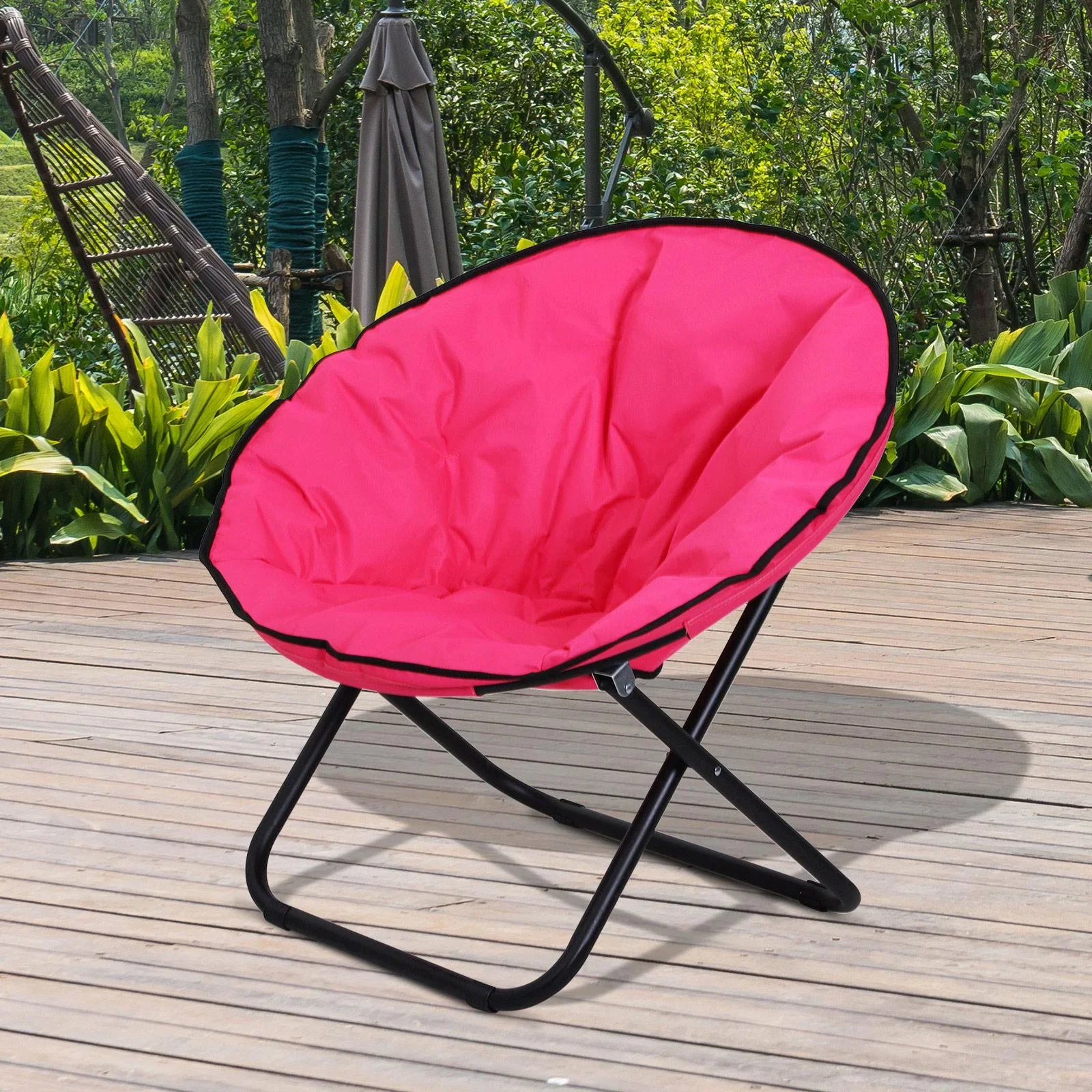 Klappstuhl Klappsessel Gartenstuhl Polstersessel faltbar Rosa 80 x 80 x 75 cm - 4