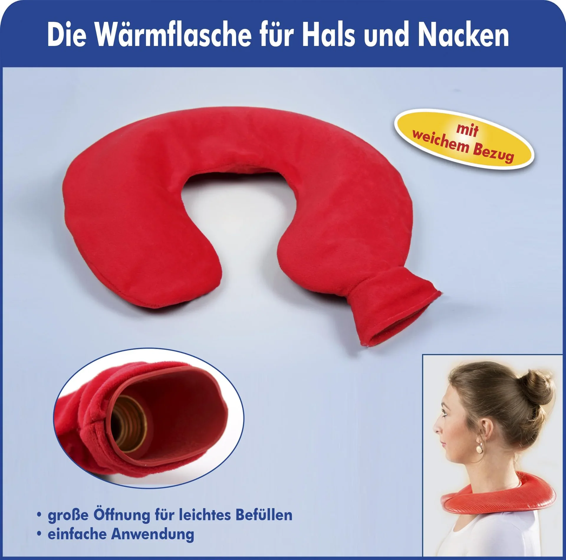 Nackenwärmflasche mit breitem Trichter - 2