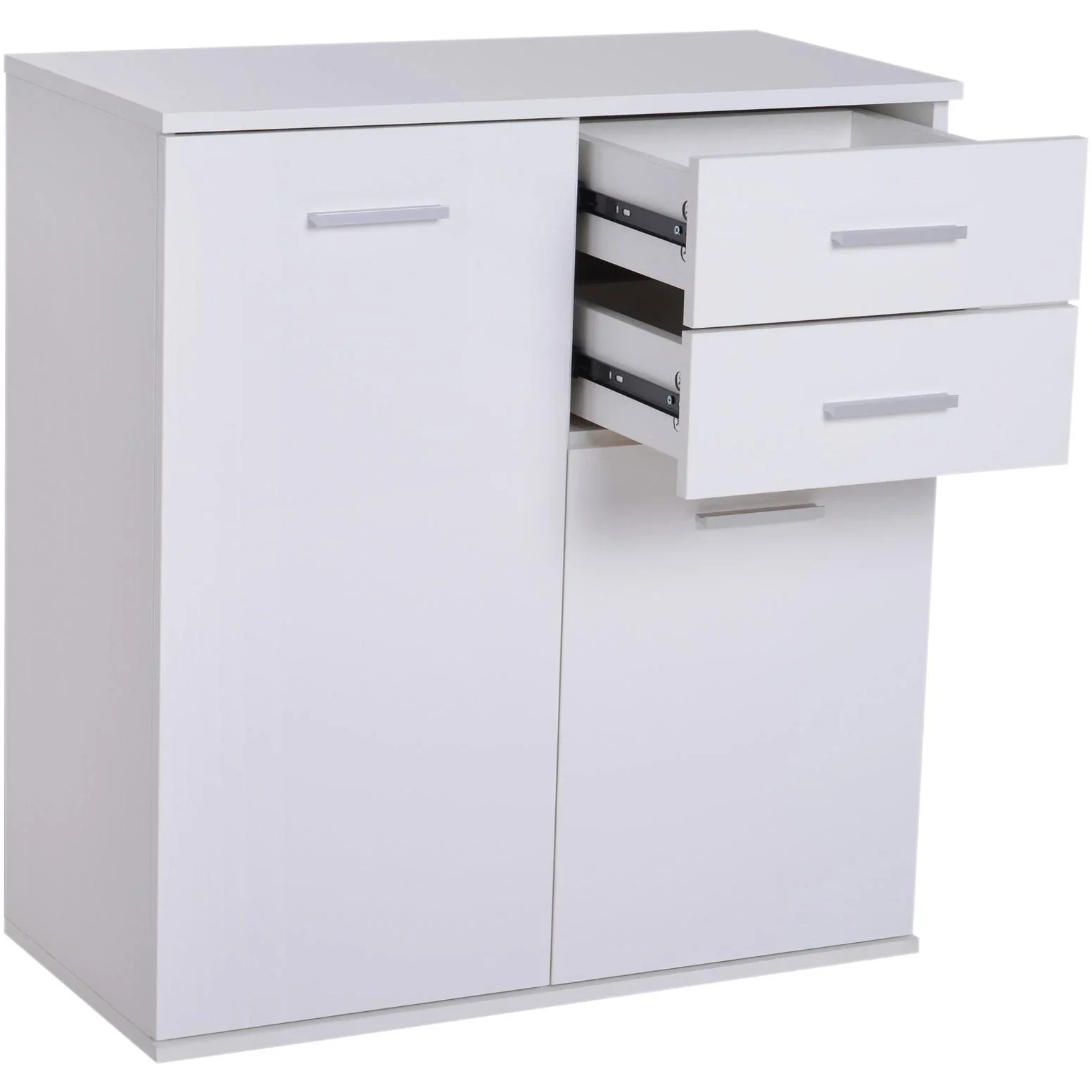 Kommode Standschrank Sideboard Schubladenkommode Beistellschrank verstellbar Fach mit 2 Schubladen Weiß 71 x 35 x 76 cm - 2