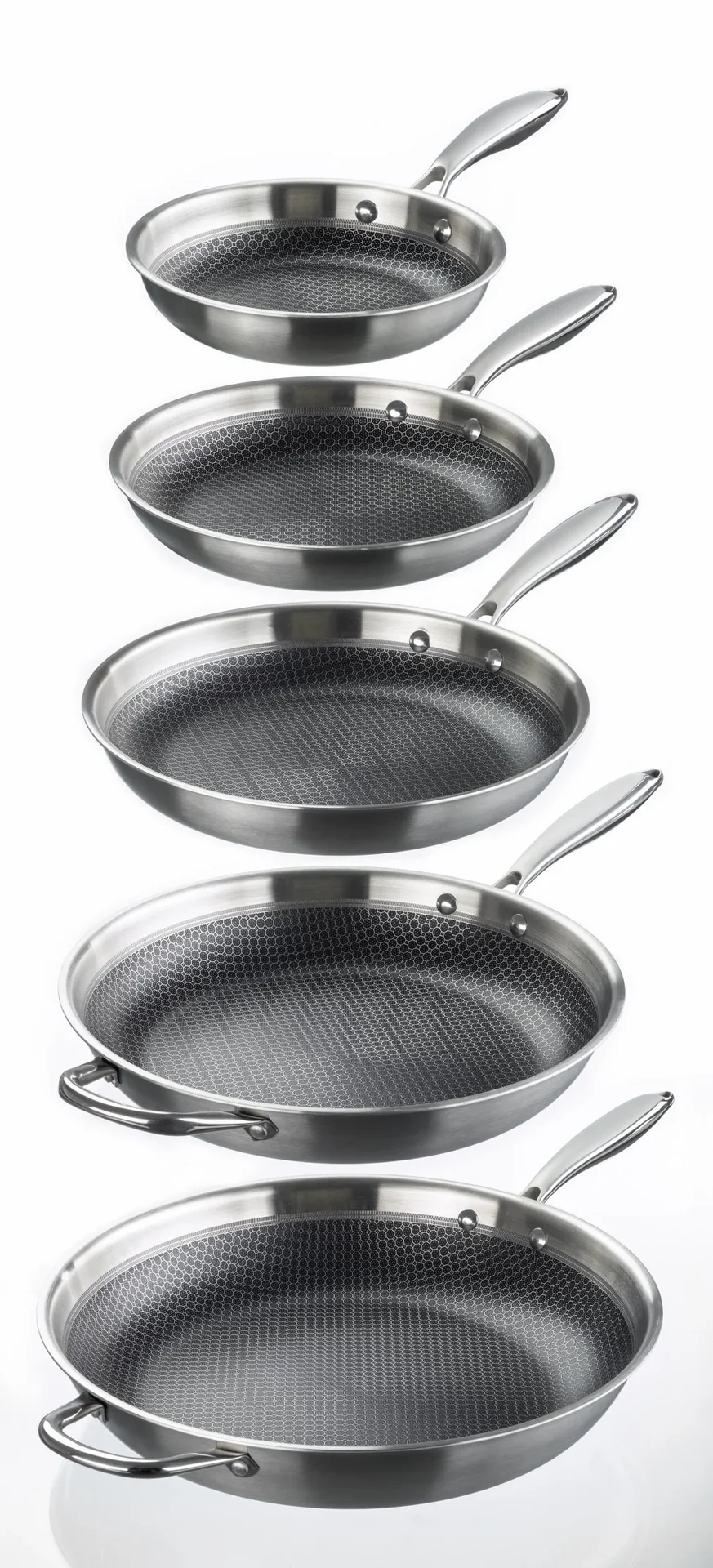 Bratpfanne 20 cm TriPly Edelstahl - kratzfeste Wabenstruktur! Ohne Anhaften! - 2