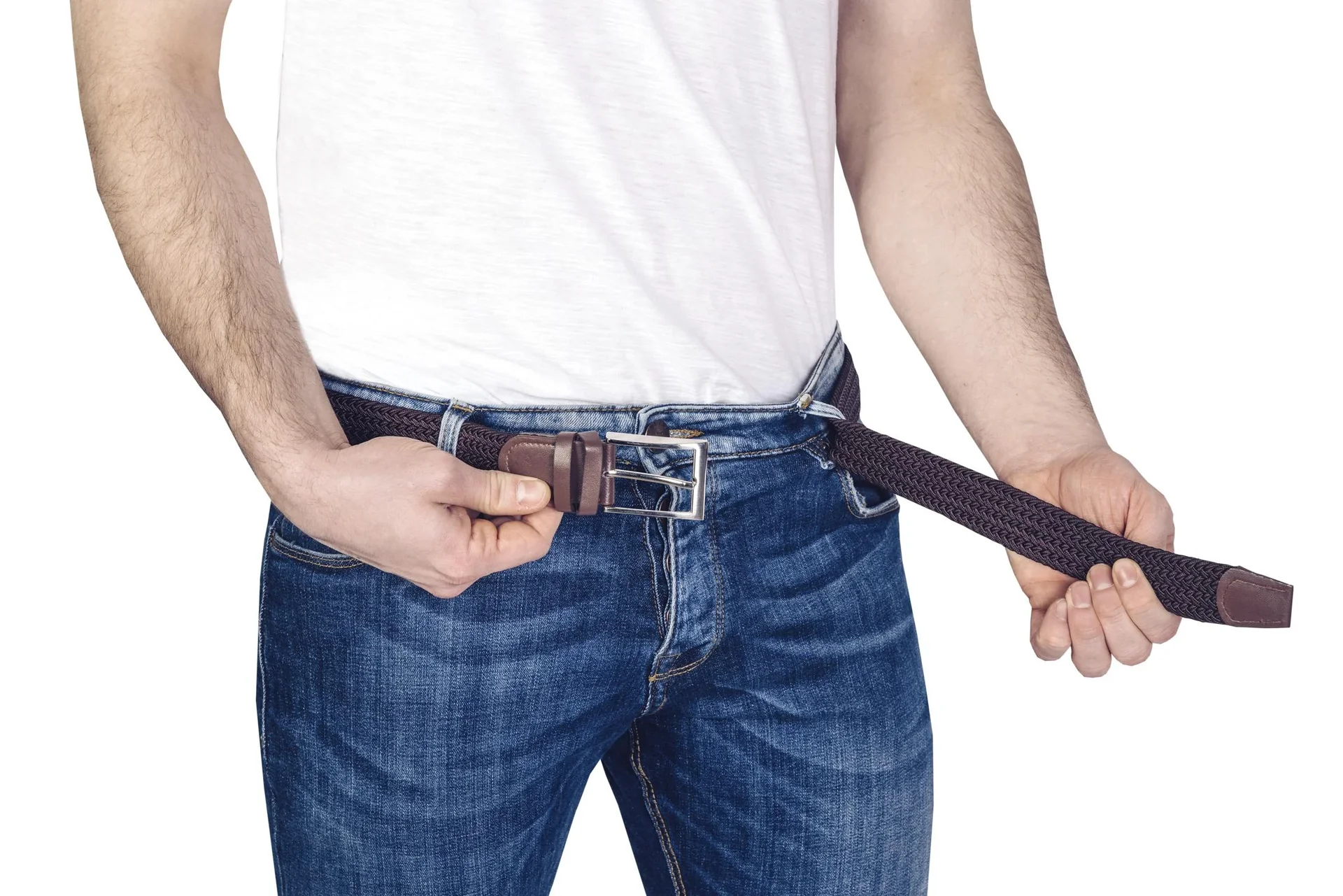 Stretchgürtel für Herren, superelastisch 3cm breit, Farbe braun - 1