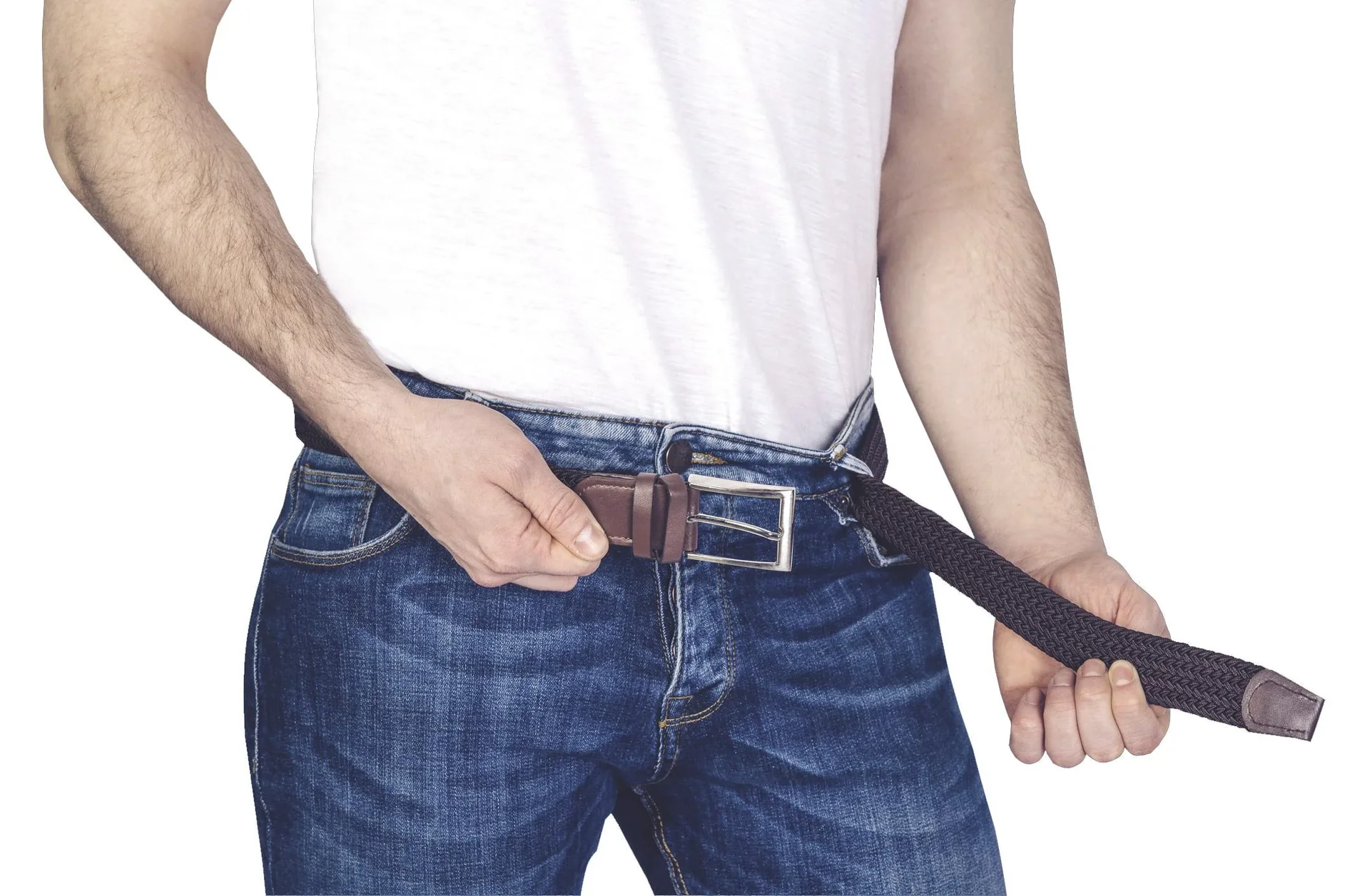 Stretchgürtel für Herren, superelastisch 3cm breit, Farbe braun - 2