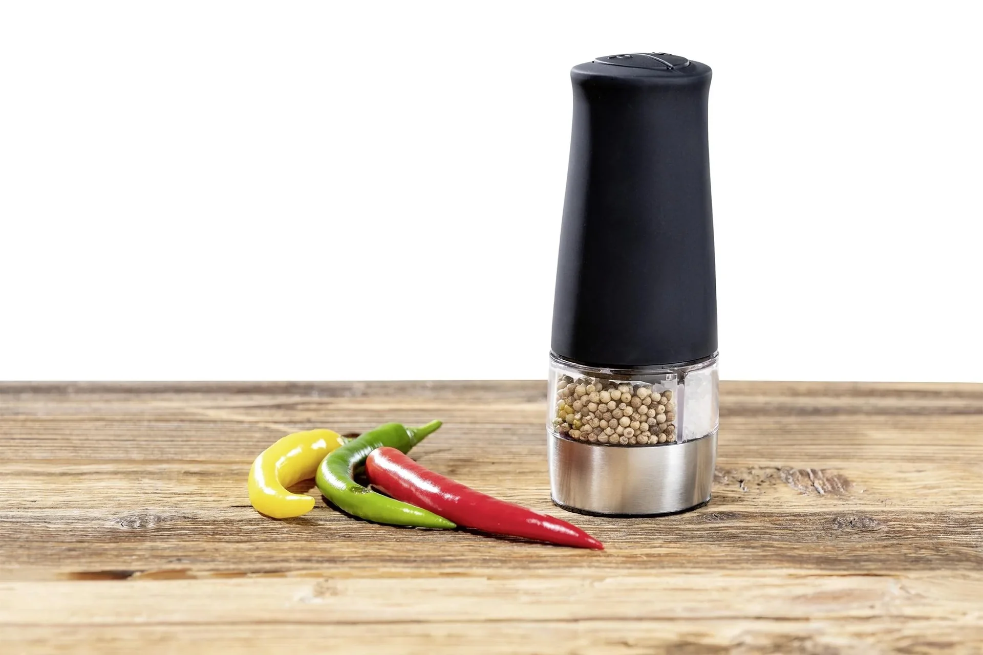 2 in 1 Elektrische Mühle mit Licht, Schwarz - 0