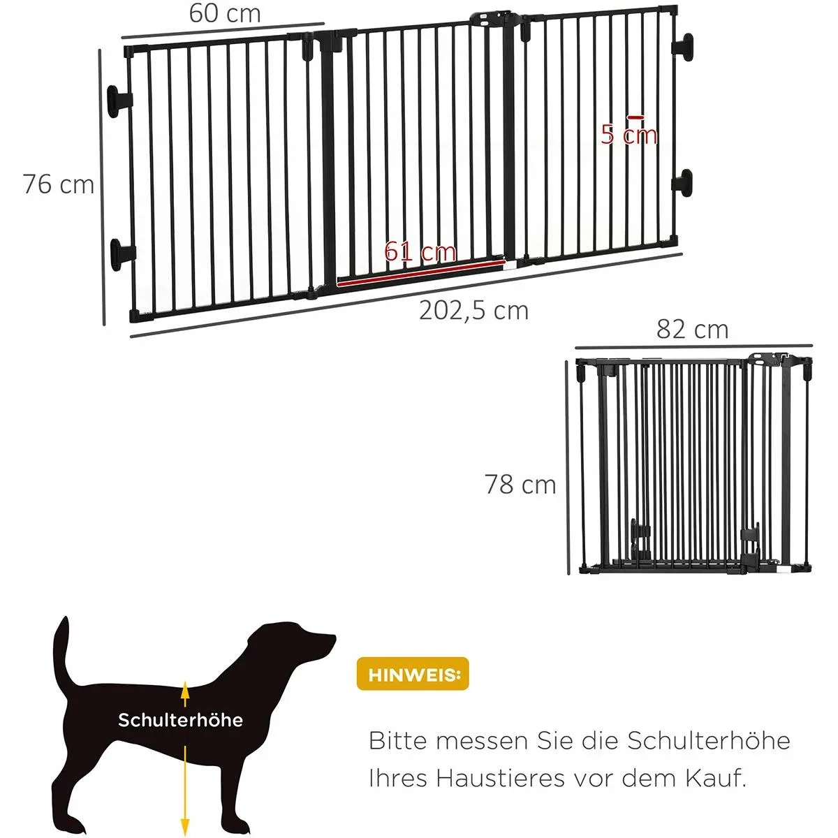 Hunde Absperrgitter Türschutzgitter Haustier Schutzgitter Winkel verstellbar klappbar ohne Bohren Konfigurationsgitter m - 0