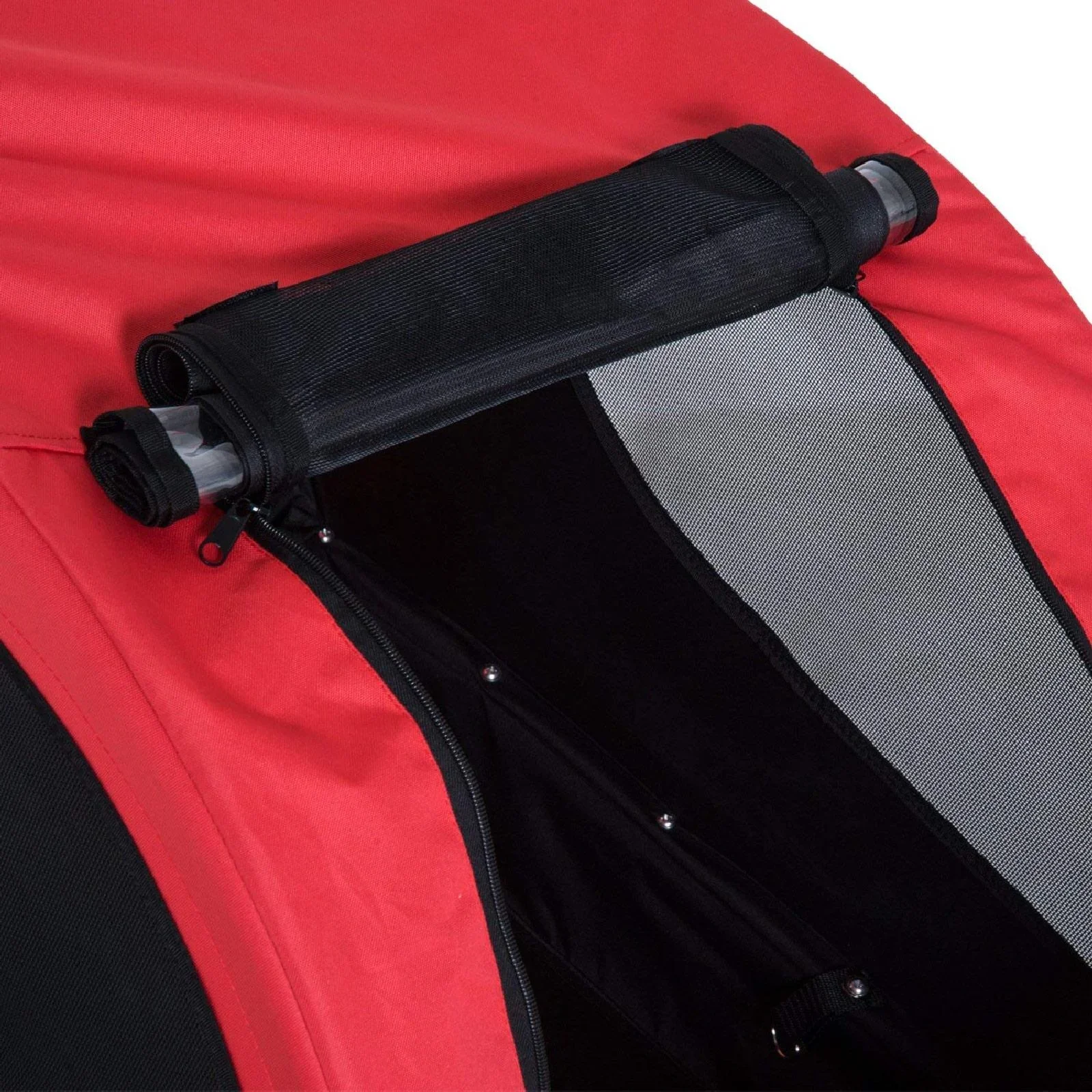 Hundeanhänger Fahrradanhänger Hunde Fahrrad Anhänger Rot/Schwarz - 0