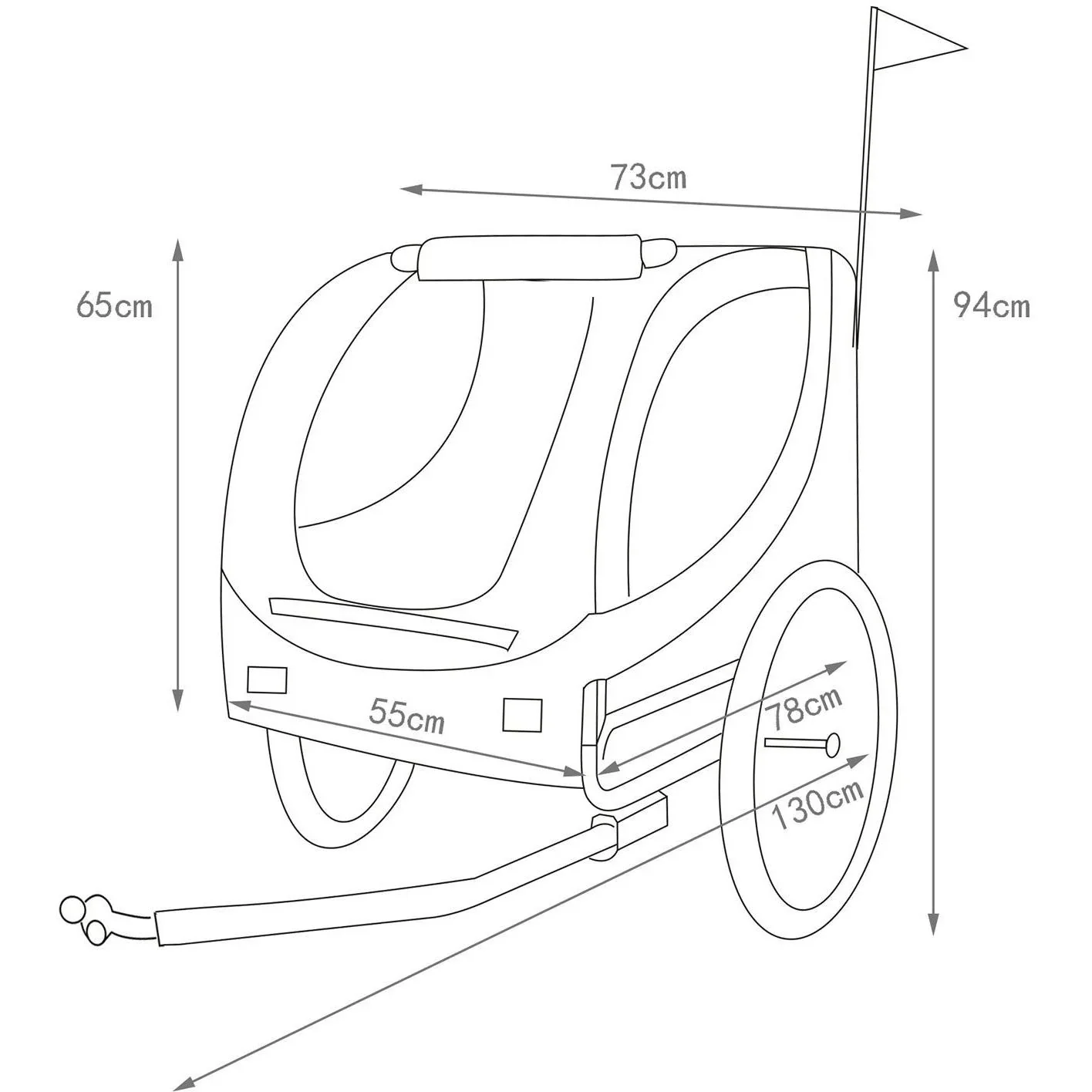 Hundeanhänger Fahrradanhänger Hunde Fahrrad Anhänger Rot/Schwarz - 5