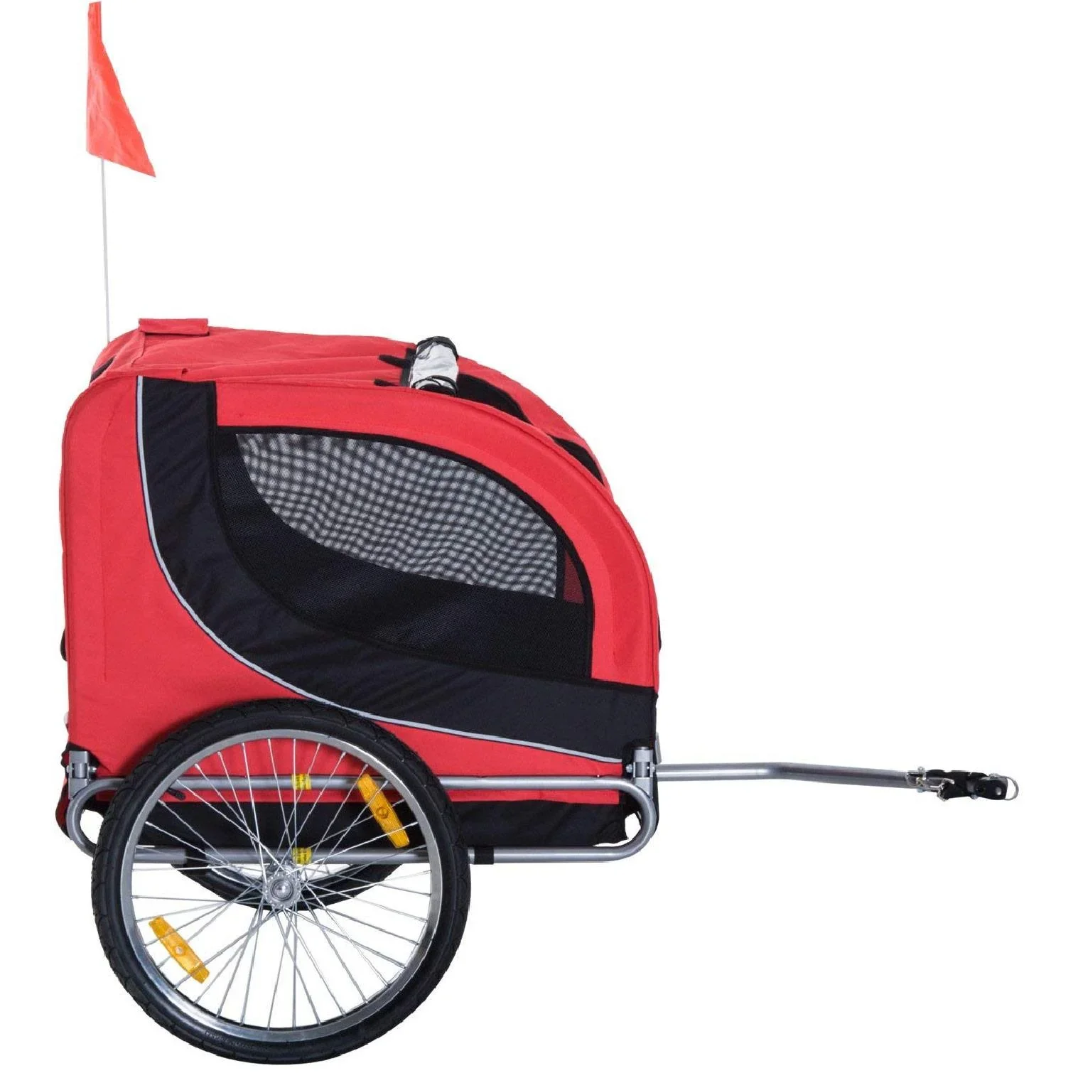 Hundeanhänger Fahrradanhänger Hunde Fahrrad Anhänger Rot/Schwarz - 7