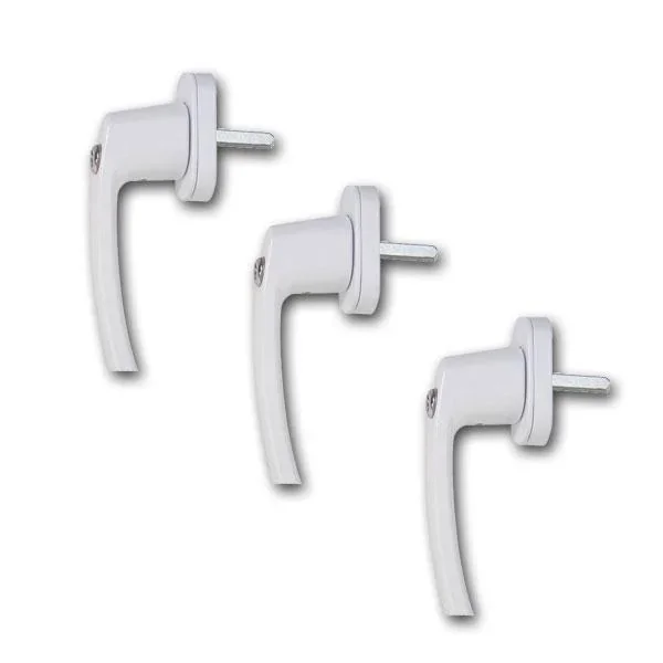 Fenstergriff, abschließbar, mit 2 Schlüsseln, Farbe weiß - 0