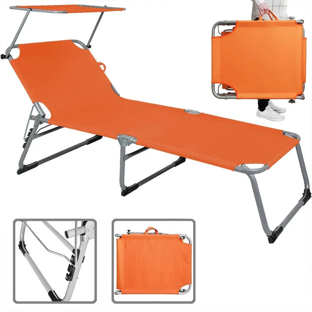 Liege 'Hawaii' mit Schiebedach Aluminium orange 195 x 60 x 30cm - 4
