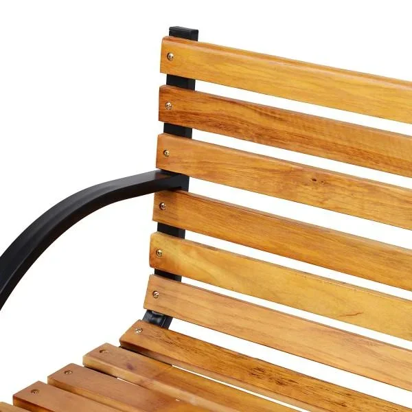 Gartenbank Sitzbank Parkbank 2-Sitzer Stahl+Holz Natur - 0