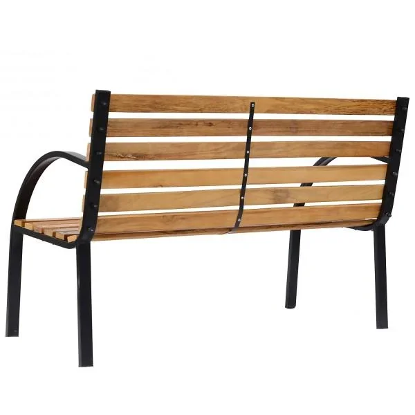 Gartenbank Sitzbank Parkbank 2-Sitzer Stahl+Holz Natur - 3