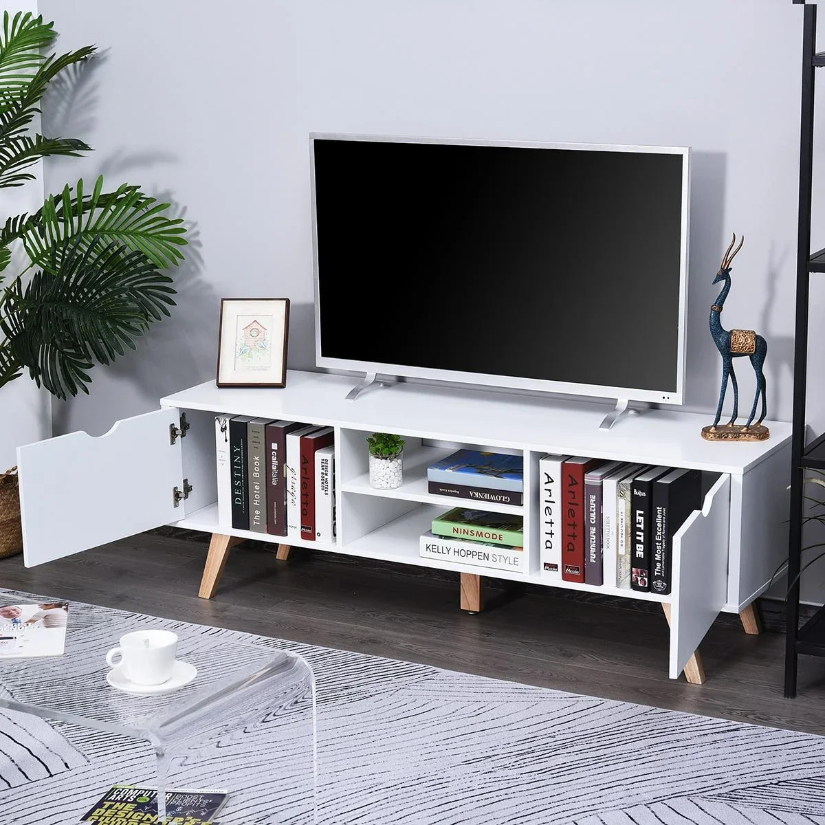 TV-Schrank MDF, weiß - 0