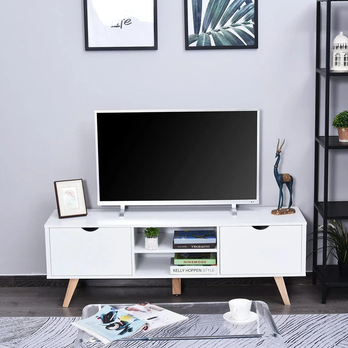 TV-Schrank MDF, weiß - 3