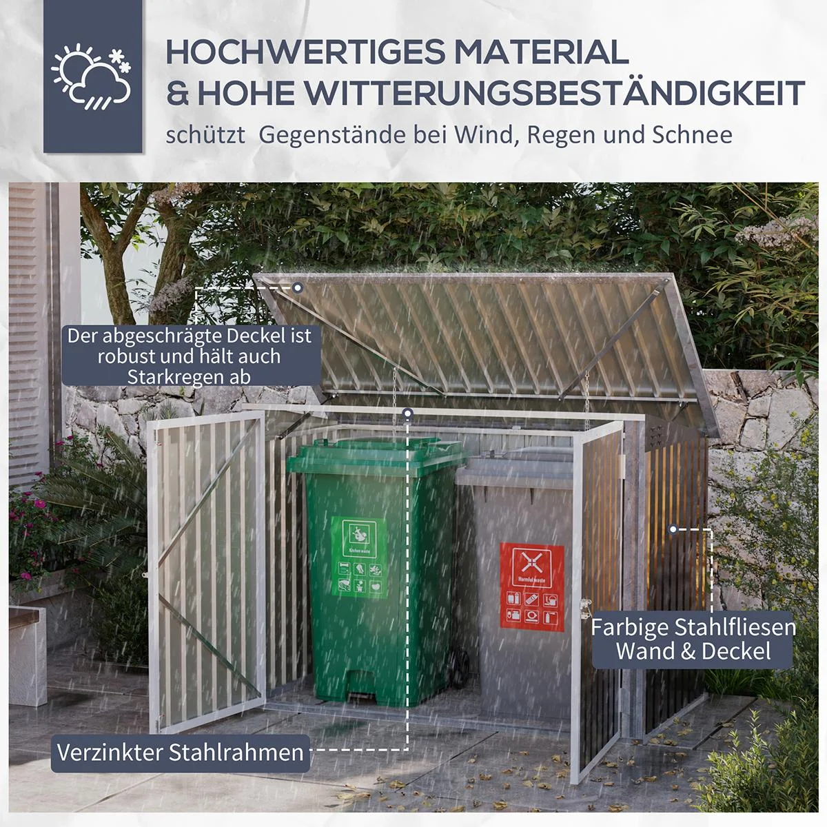 Poly Rattan Hochbeet mit Rollen Pflanzkasten mit Abflusslöchern Blumenkasten Blumenkübel Kaffee-Braun 94,5 x 31 x 36 cm - 3