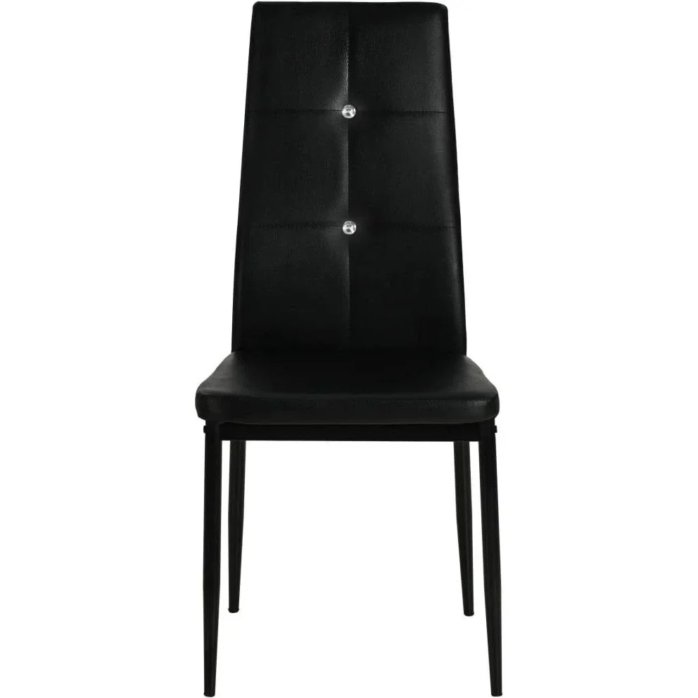 Esszimmerstühle 2 Stück Kunstleder schwarz - 1