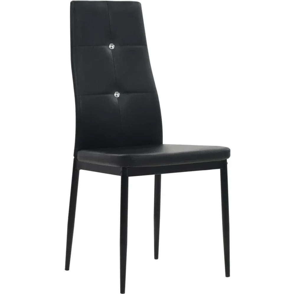 Esszimmerstühle 2 Stück Kunstleder schwarz - 4
