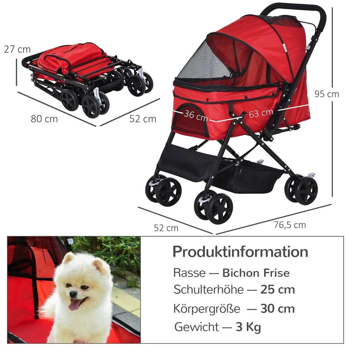 Hundebuggy Hundewagen Buggy für kl - 0