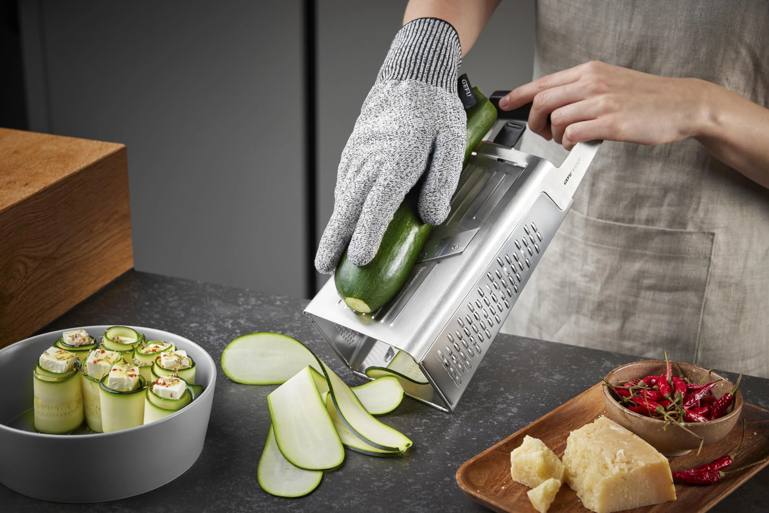 Vierkantreibe V-CUT mit 3-fach verstellbarem Hobel, Edelstahl - 0