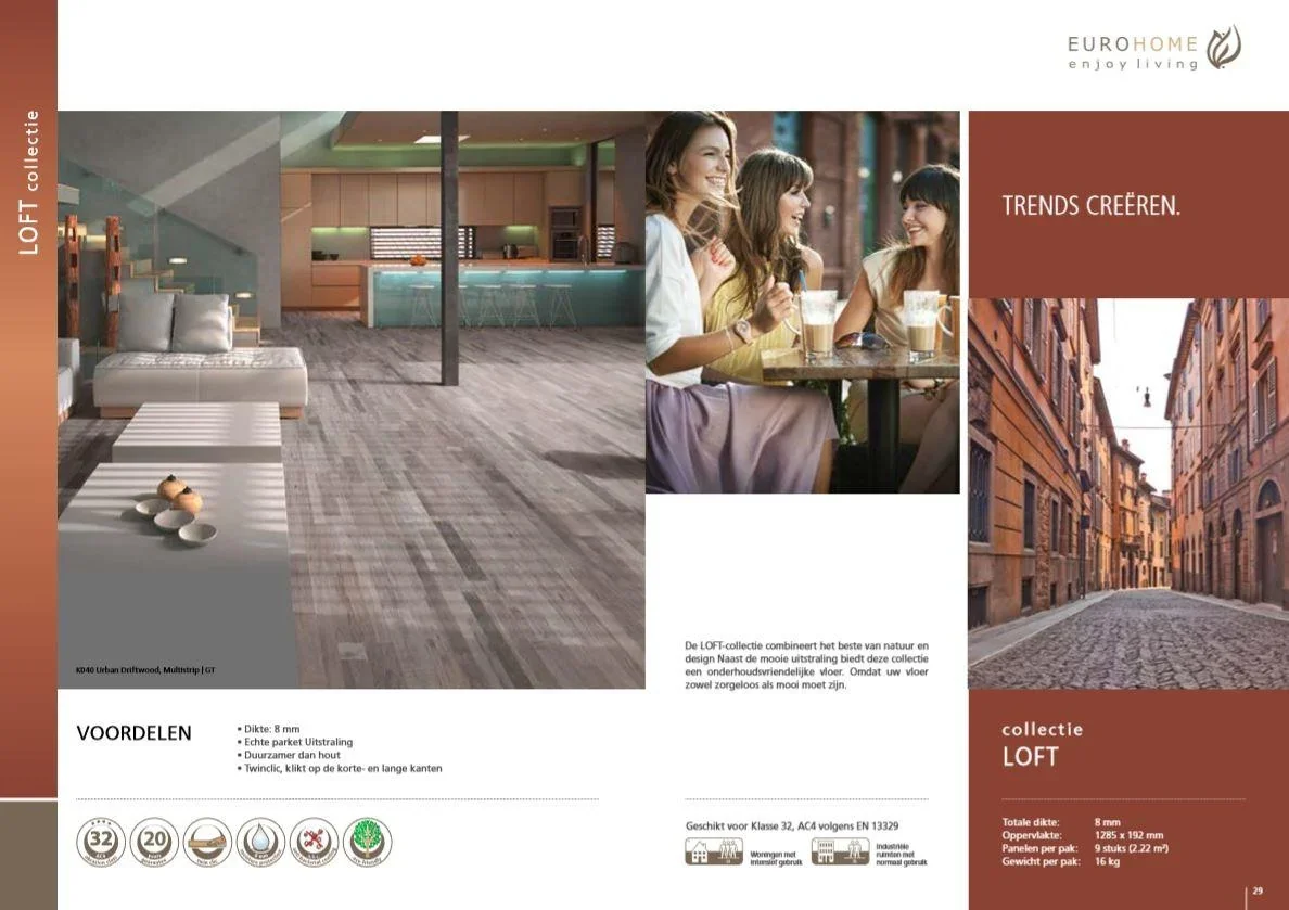 Loft Laminatboden Silverside Driftwood 8 mm 2,22 m² - 1