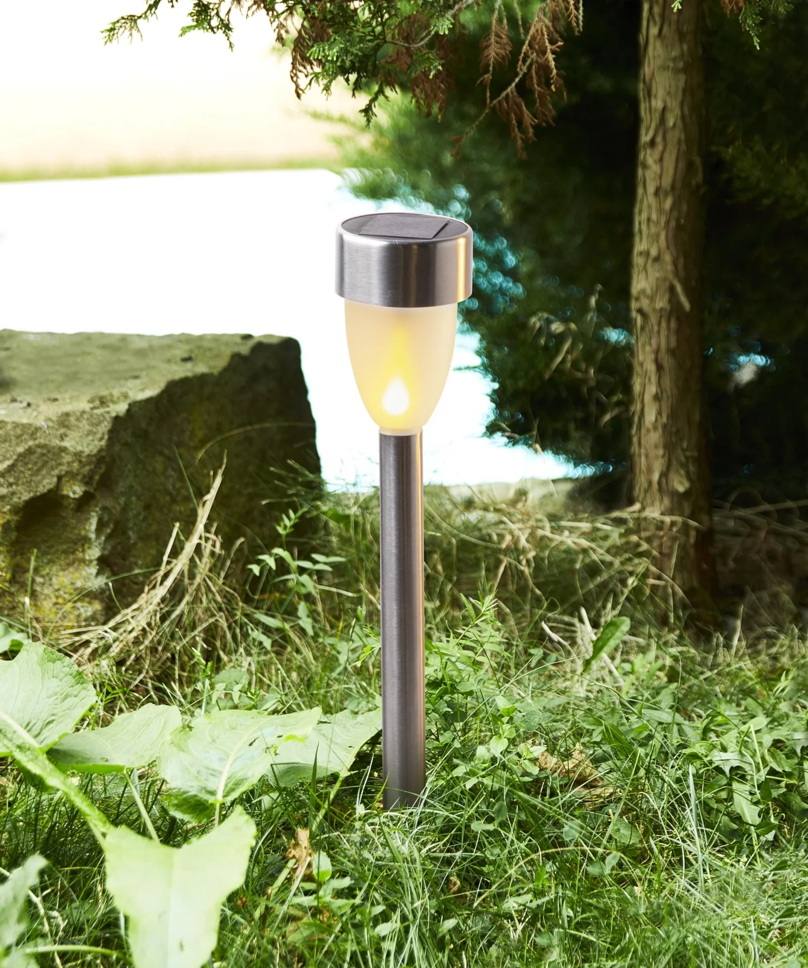 Solar LED Edelstahl Leuchten – 5 Stück - 1