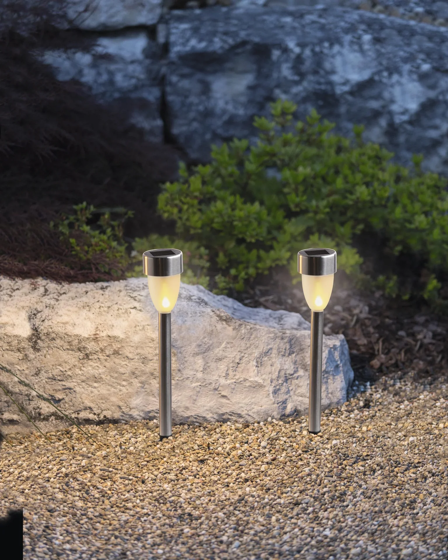 Solar LED Edelstahl Leuchten – 5 Stück - 6